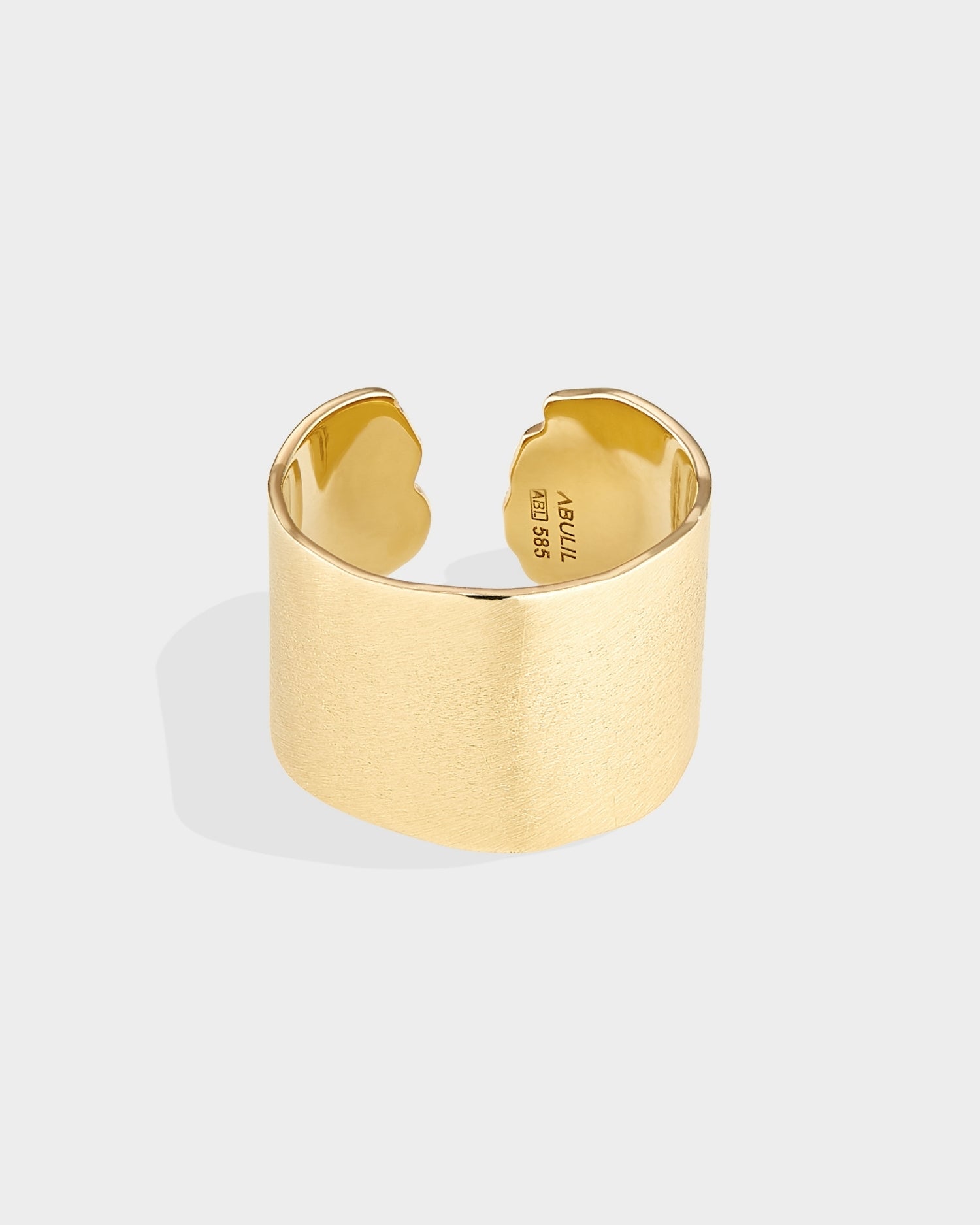 14k gold wide seashell band ring