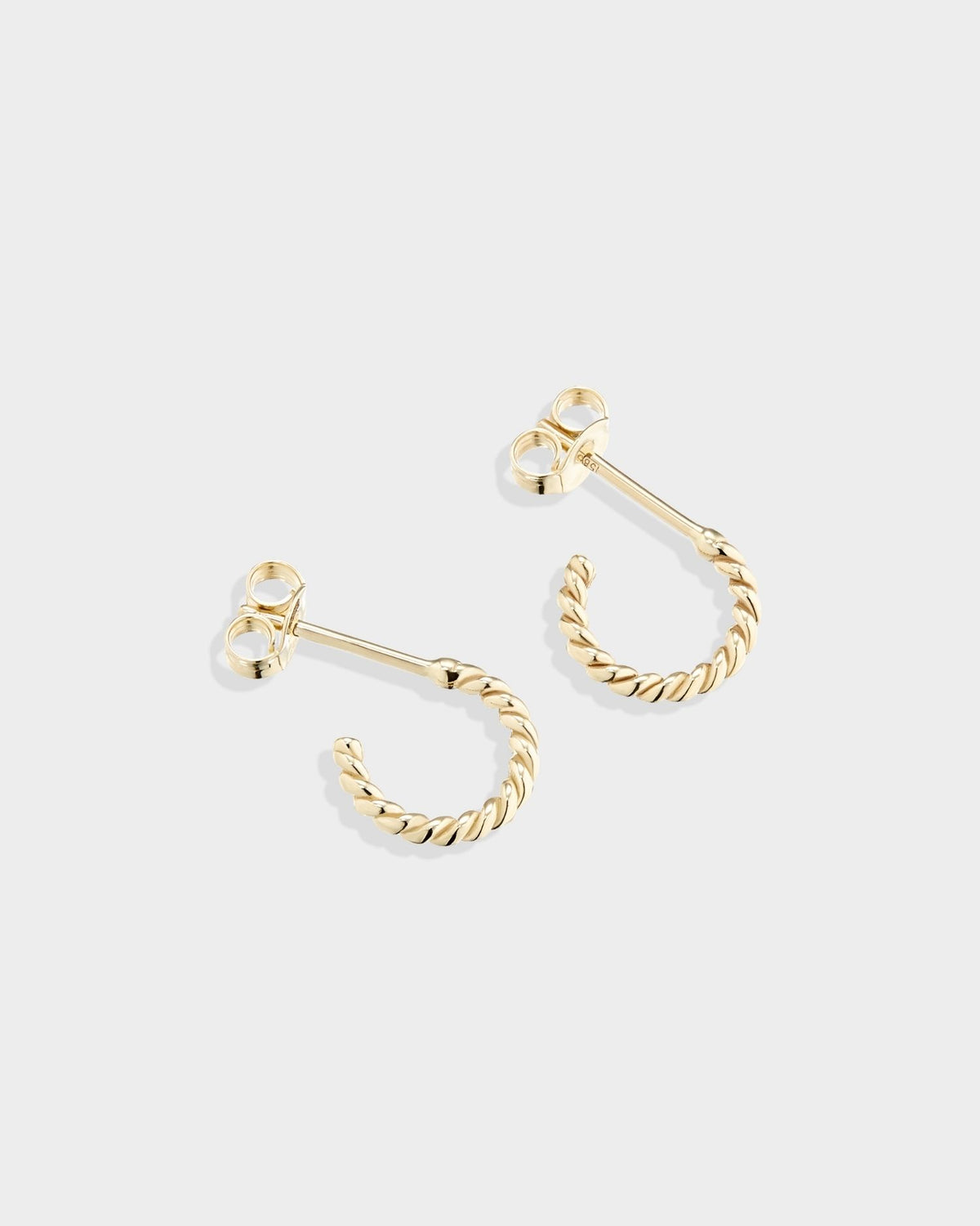 Yellow gold braided earrings