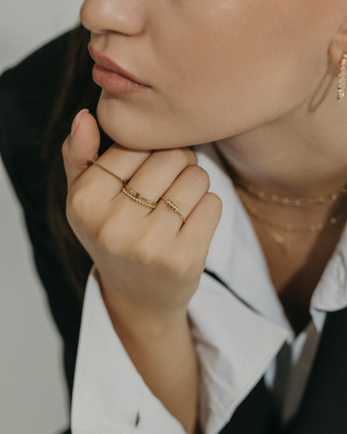 Yellow gold braided ring