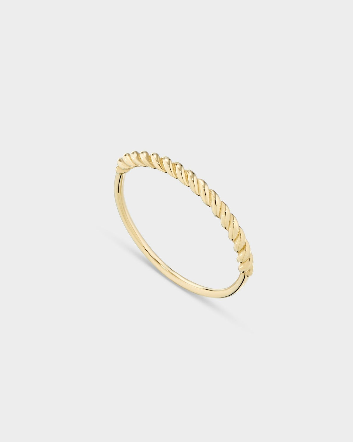 Solid yellow gold braided ring