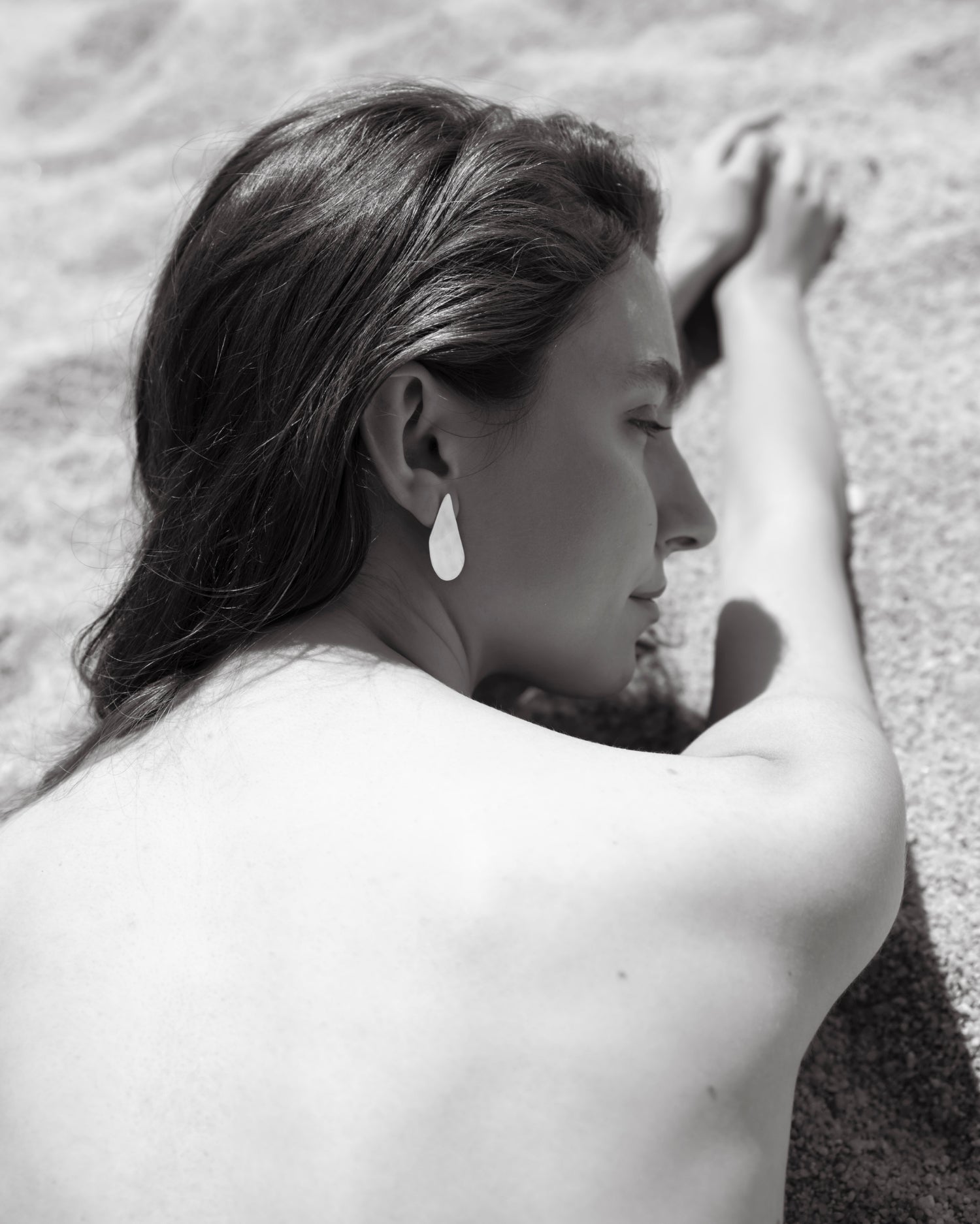 14k gold glossy seashell earrings