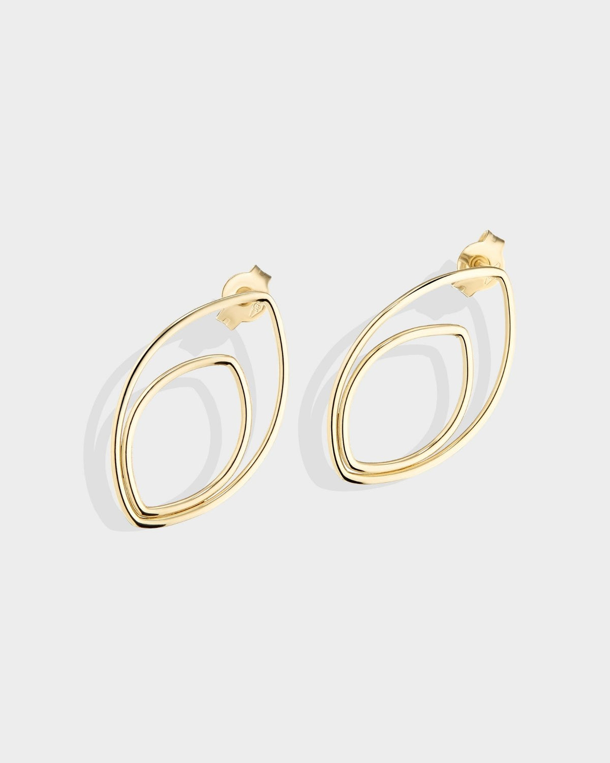 Yellow gold leaf earrings