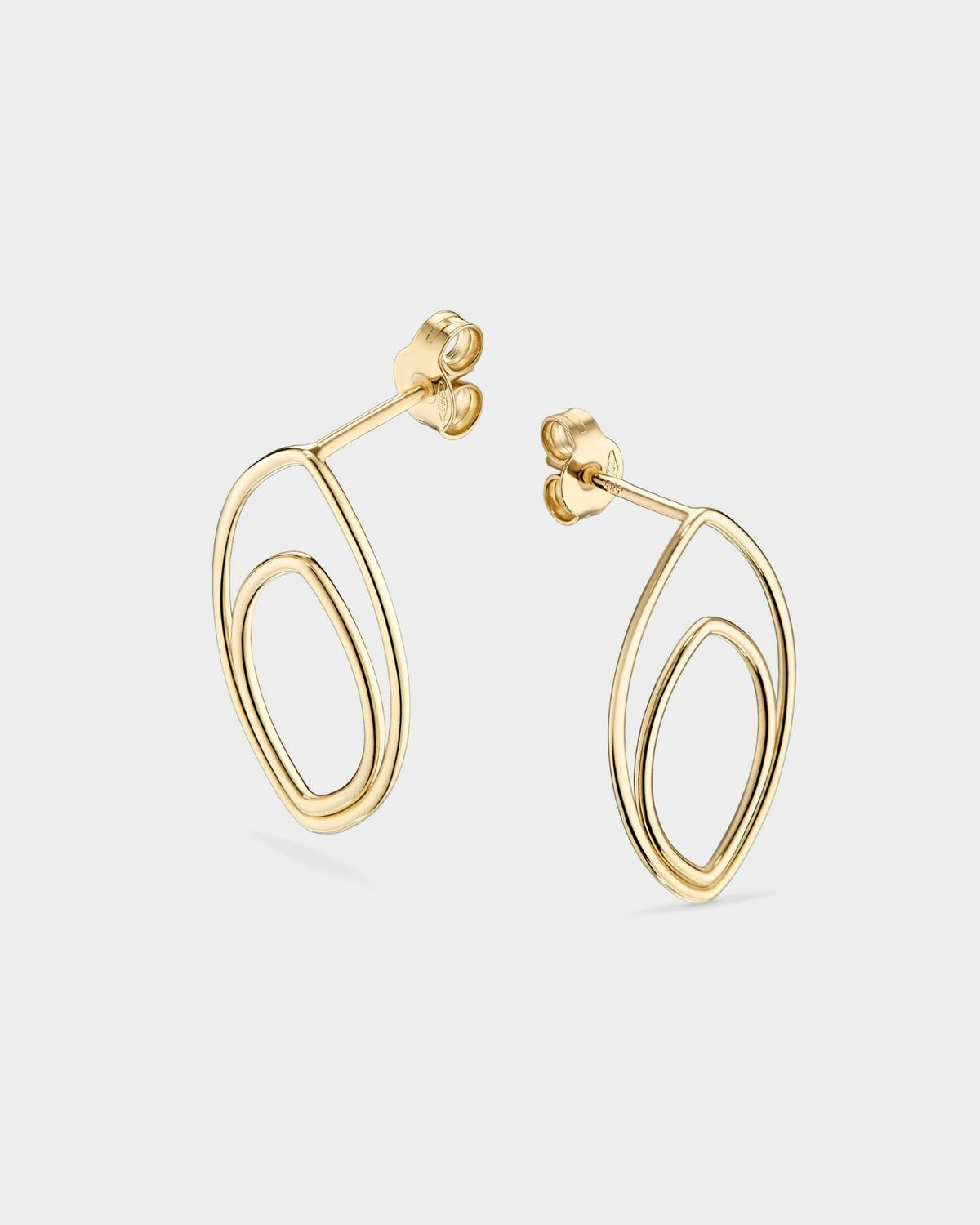 Yellow gold leaf earrings