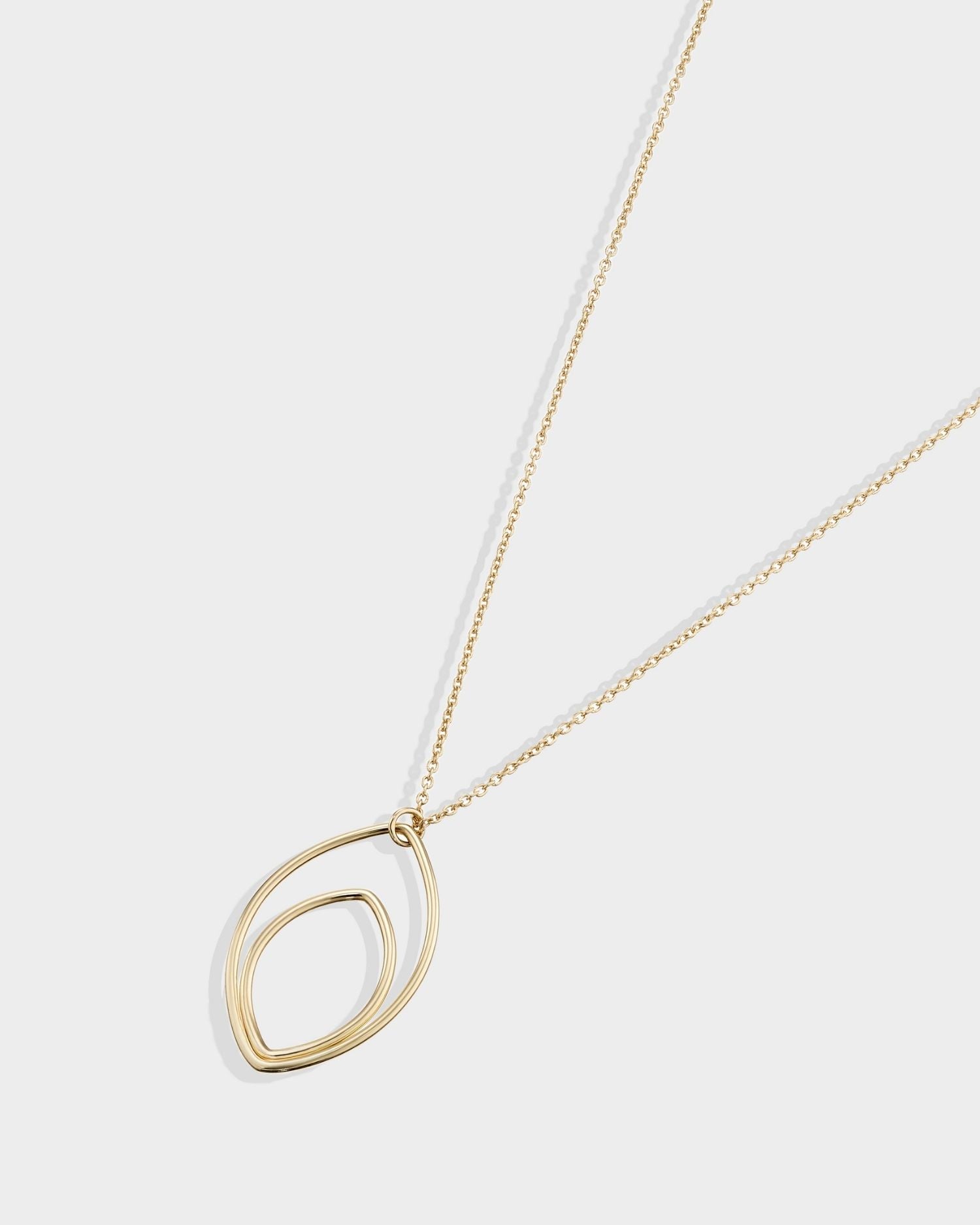 Yellow gold leaf necklace