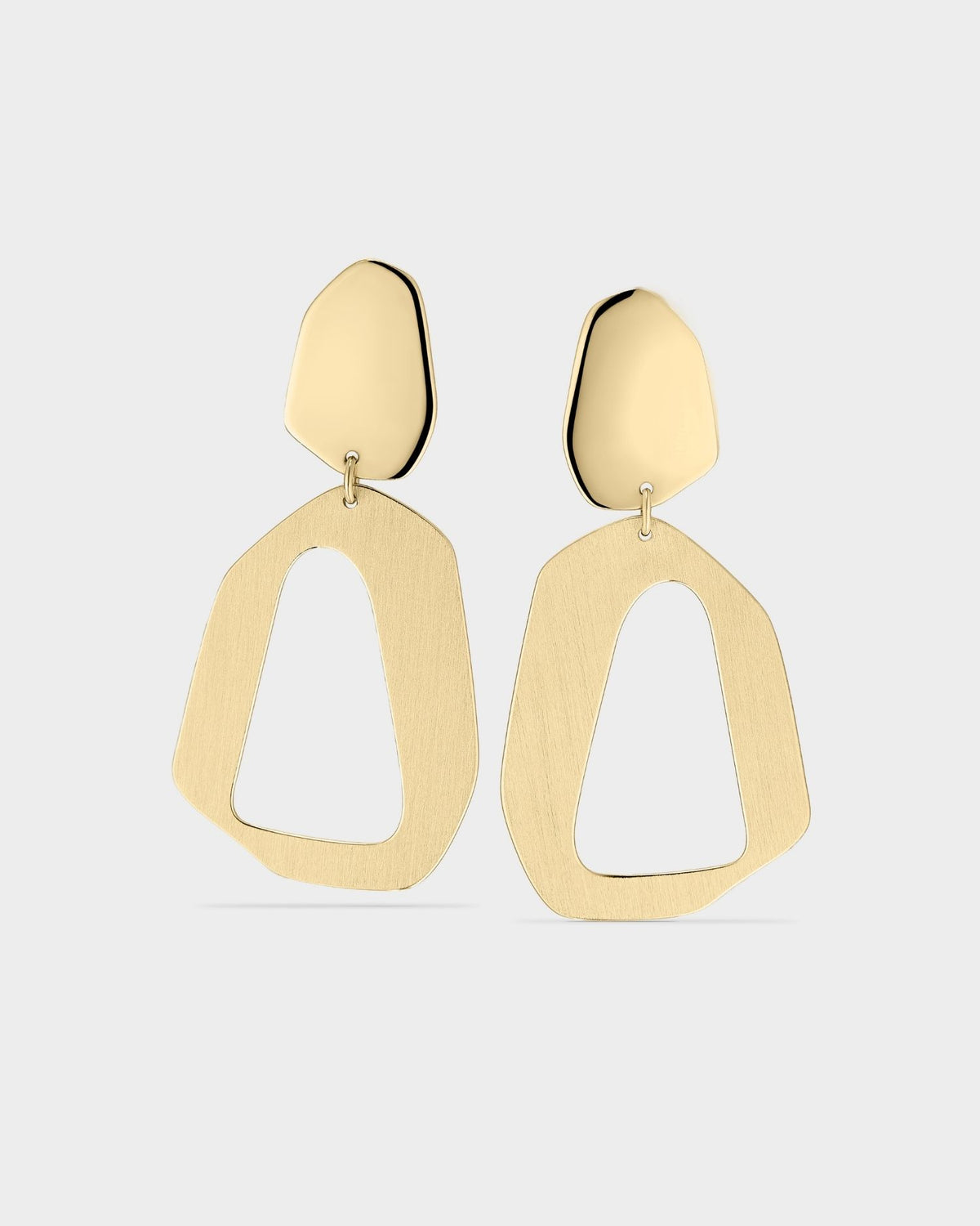 Long yellow gold Rough earrings