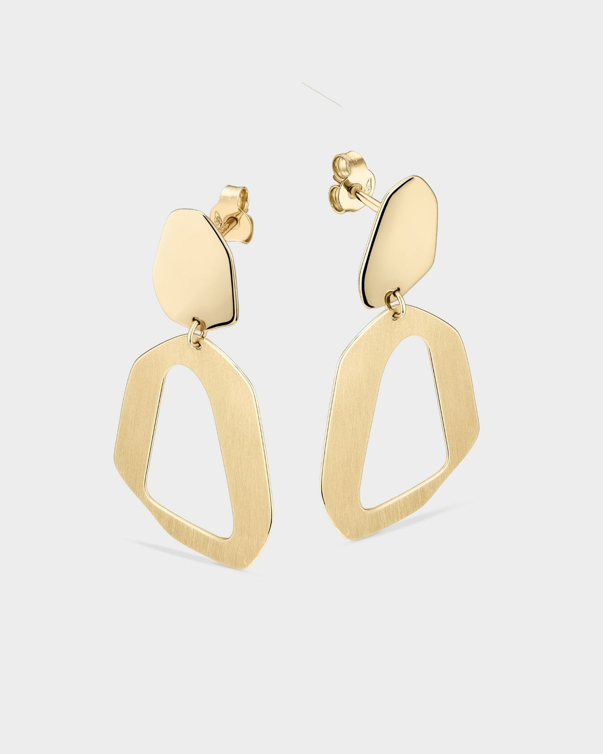 Long yellow gold Rough earrings