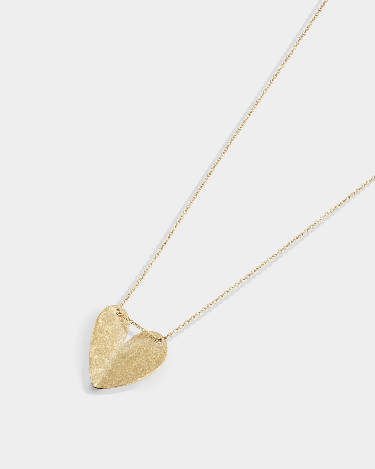 Yellow gold solid heart necklace