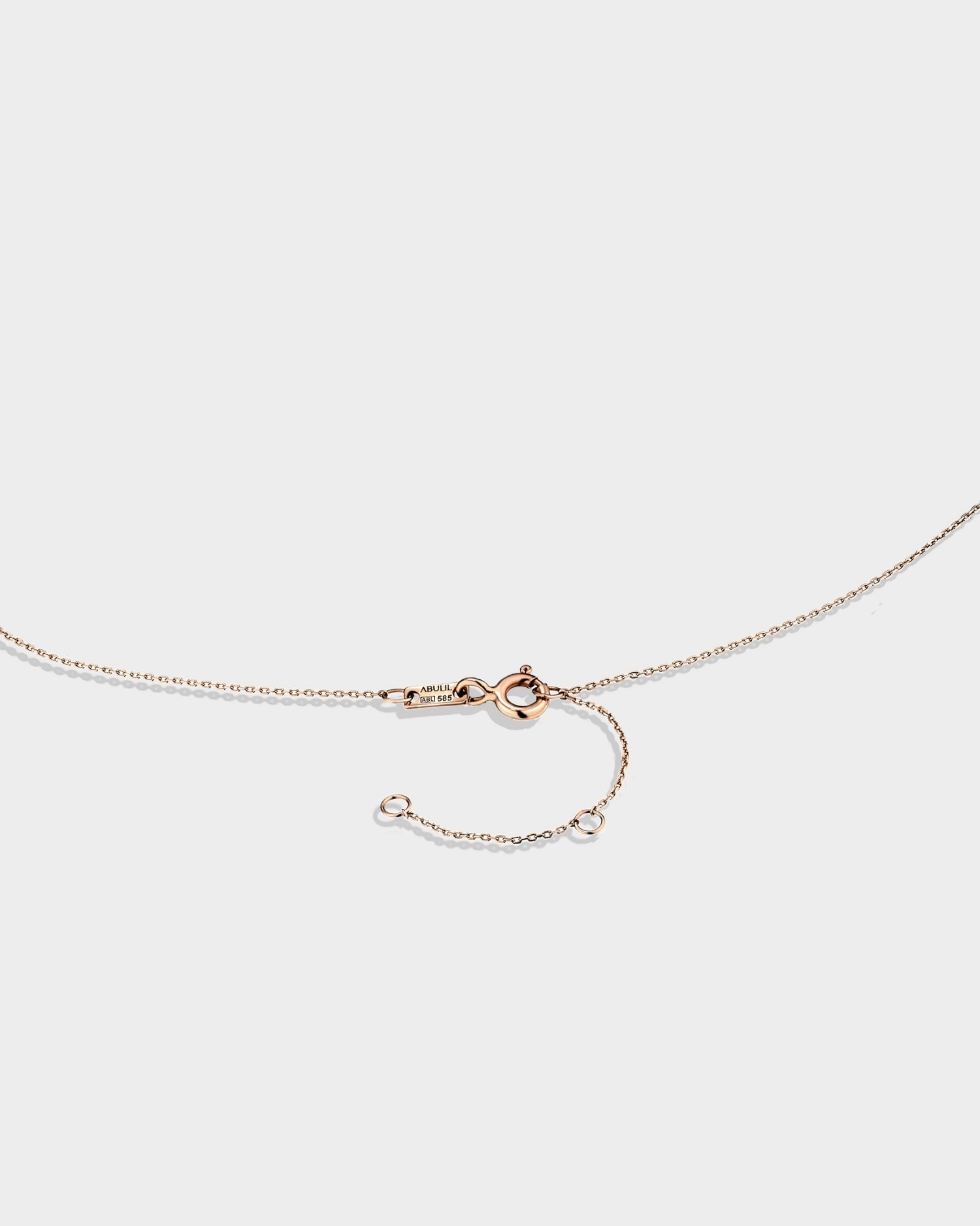 14k rose gold mini seashell necklace with natural diamond