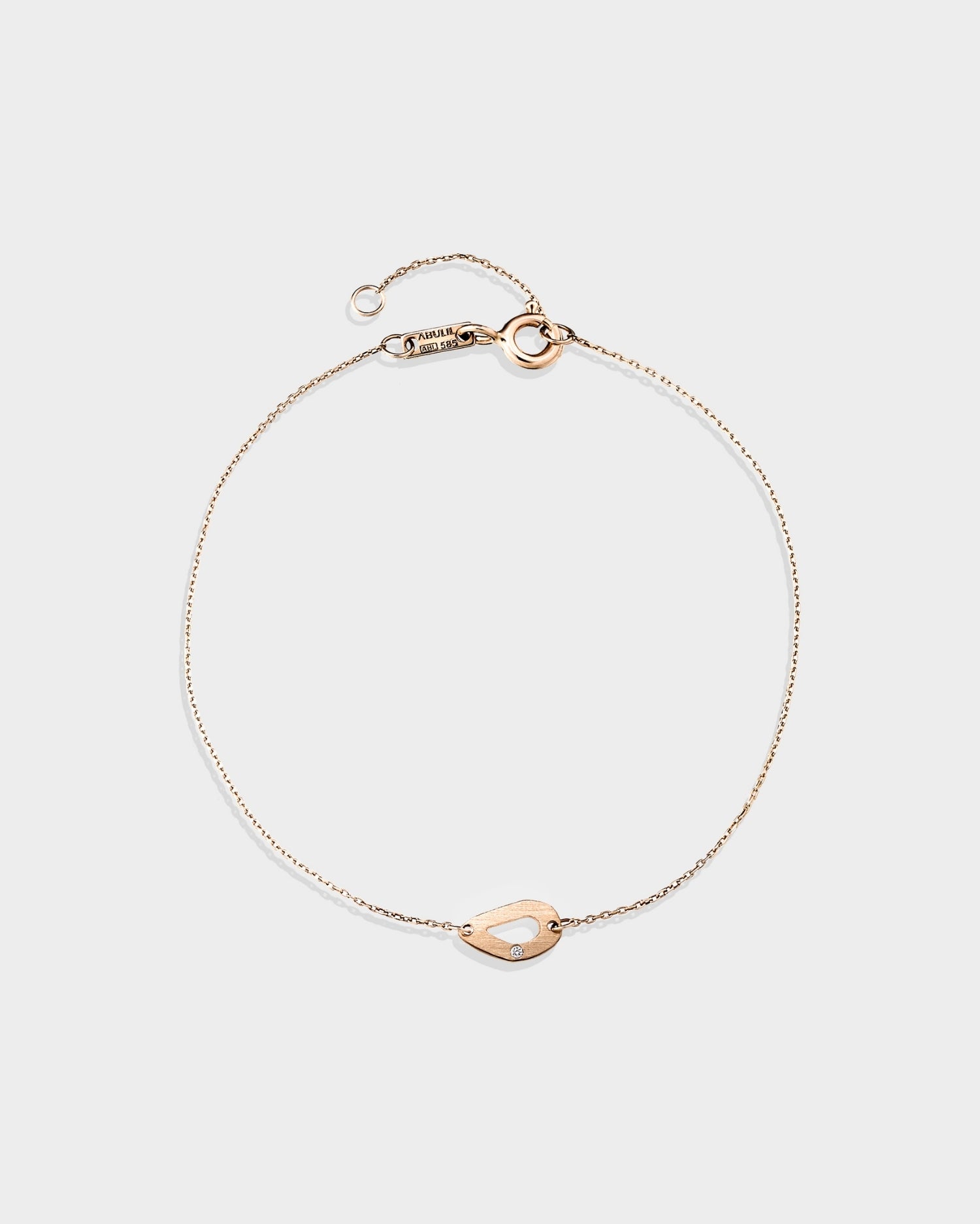 14k rose gold mini seashell bracelet with natural diamond