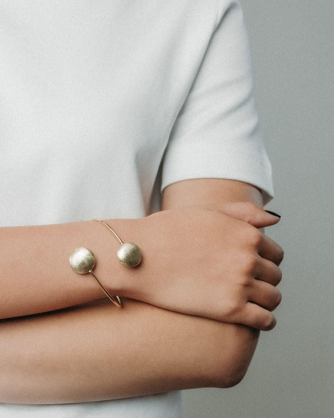 Yellow gold ball Bangle bracelet