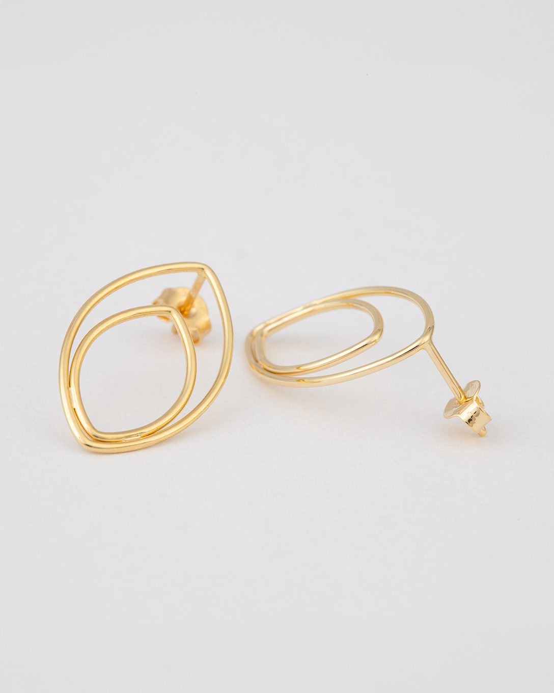 Yellow gold leaf earrings