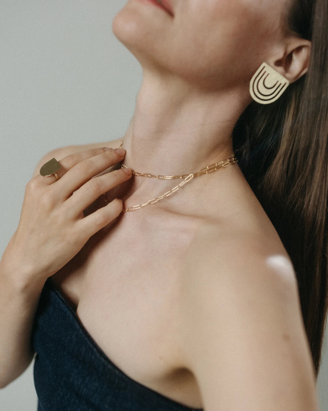 Cercei decupaje Timpul din aur galben