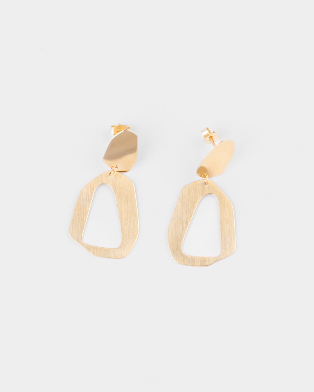 Long yellow gold Rough earrings