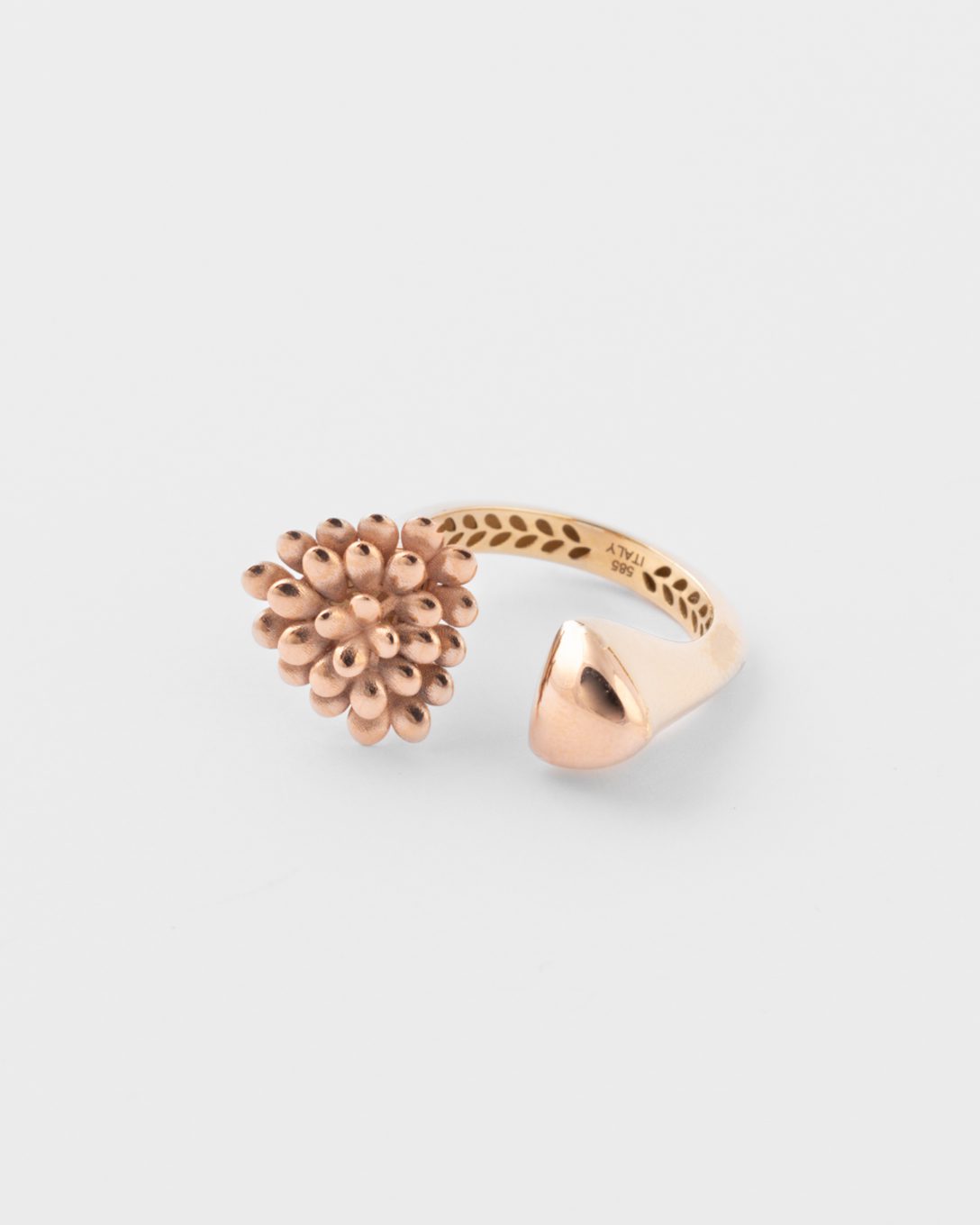 Yellow and rose gold flower ring