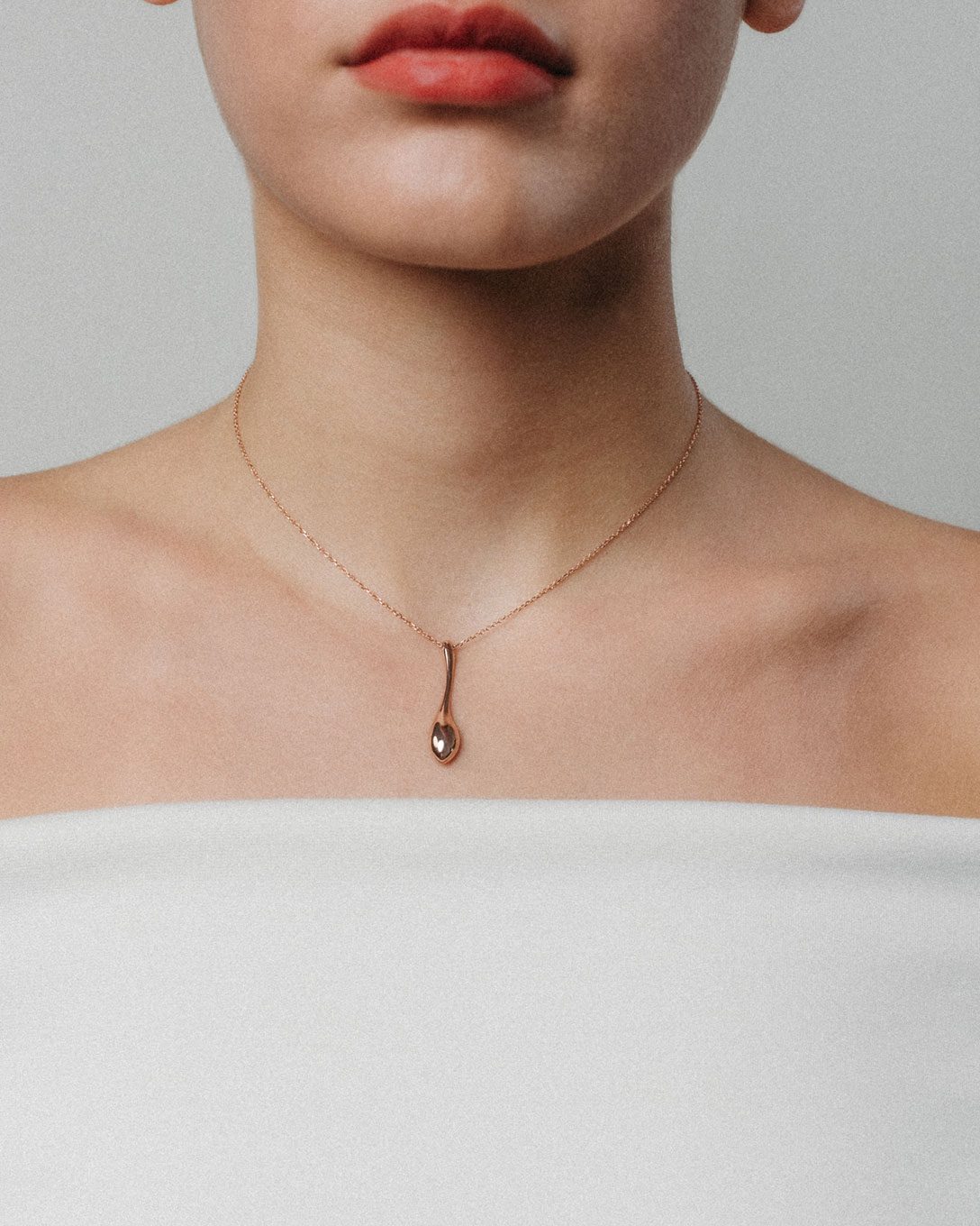Rose gold Melted drop necklace