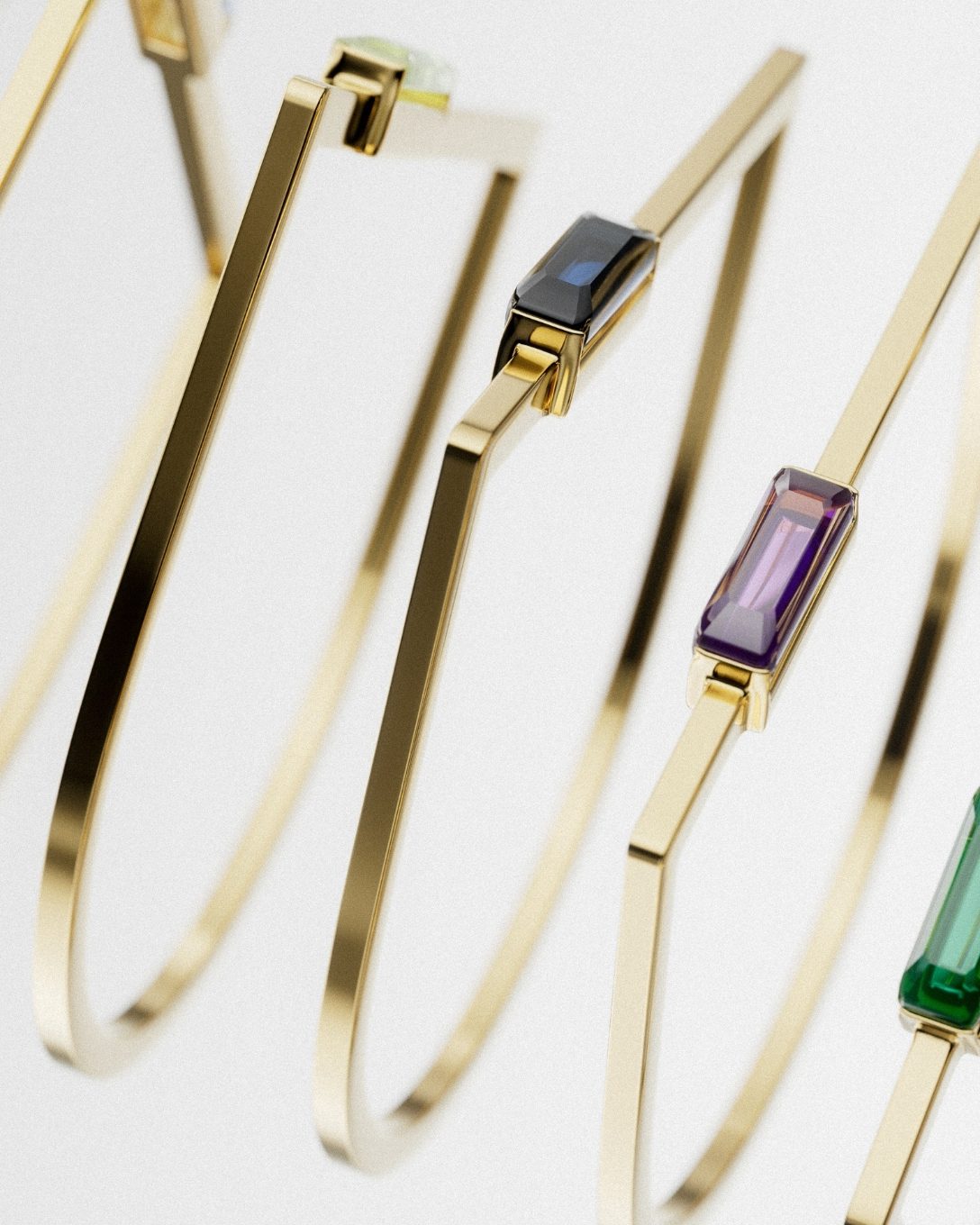 Amethyst yellow gold Baguette ring