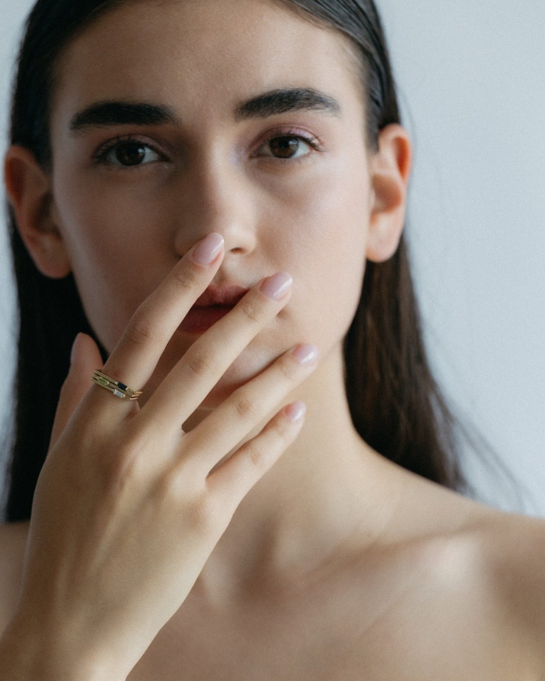 Inel Baguette din aur galben cu peridot