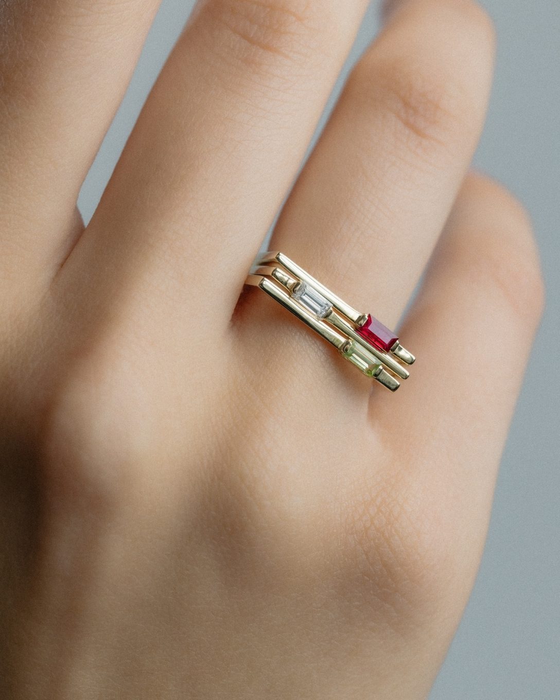 Ruby yellow gold Baguette ring