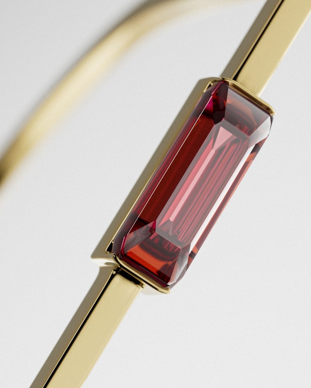 Ruby yellow gold Baguette ring