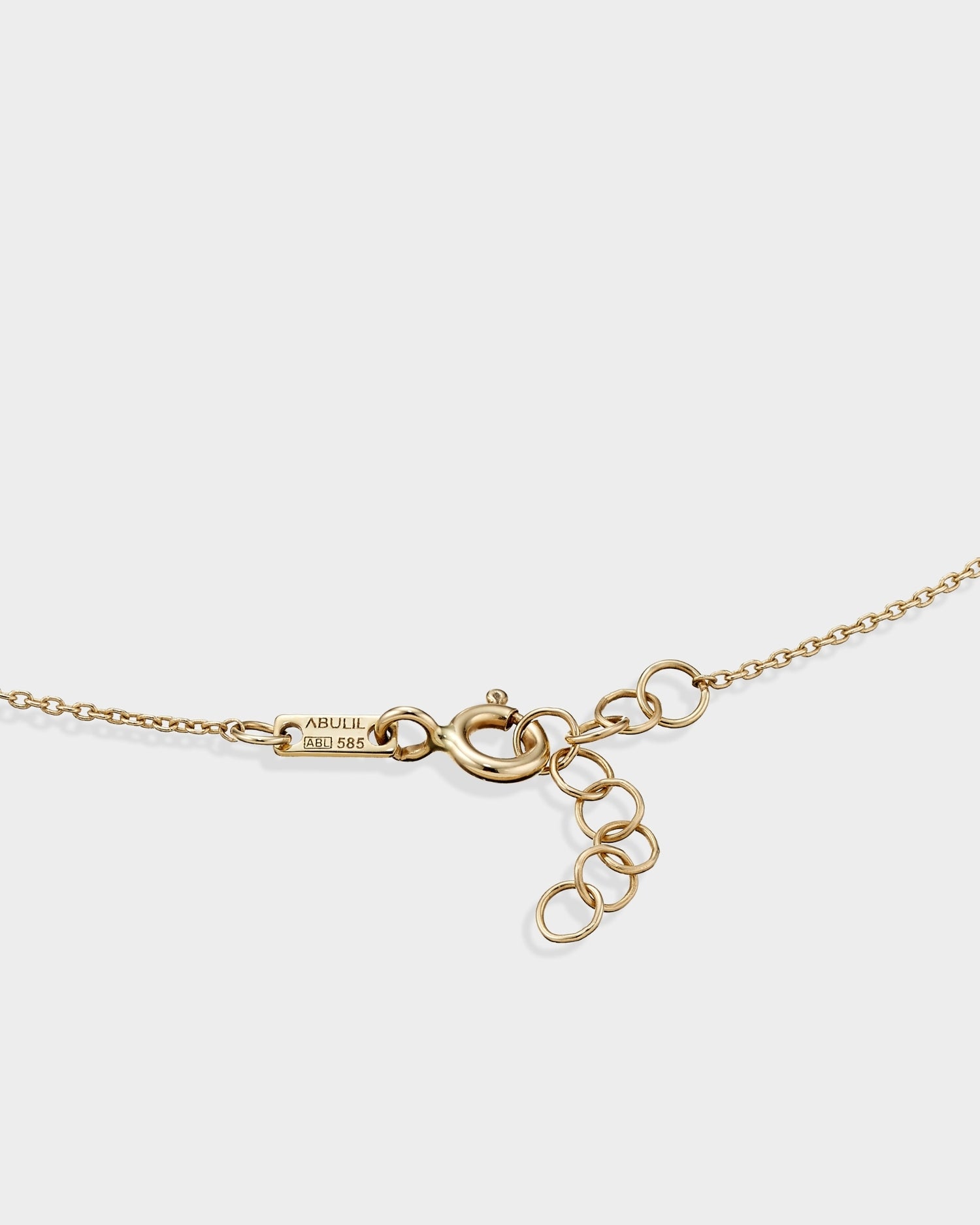 Baguette 14k gold string necklace with ruby gemstone