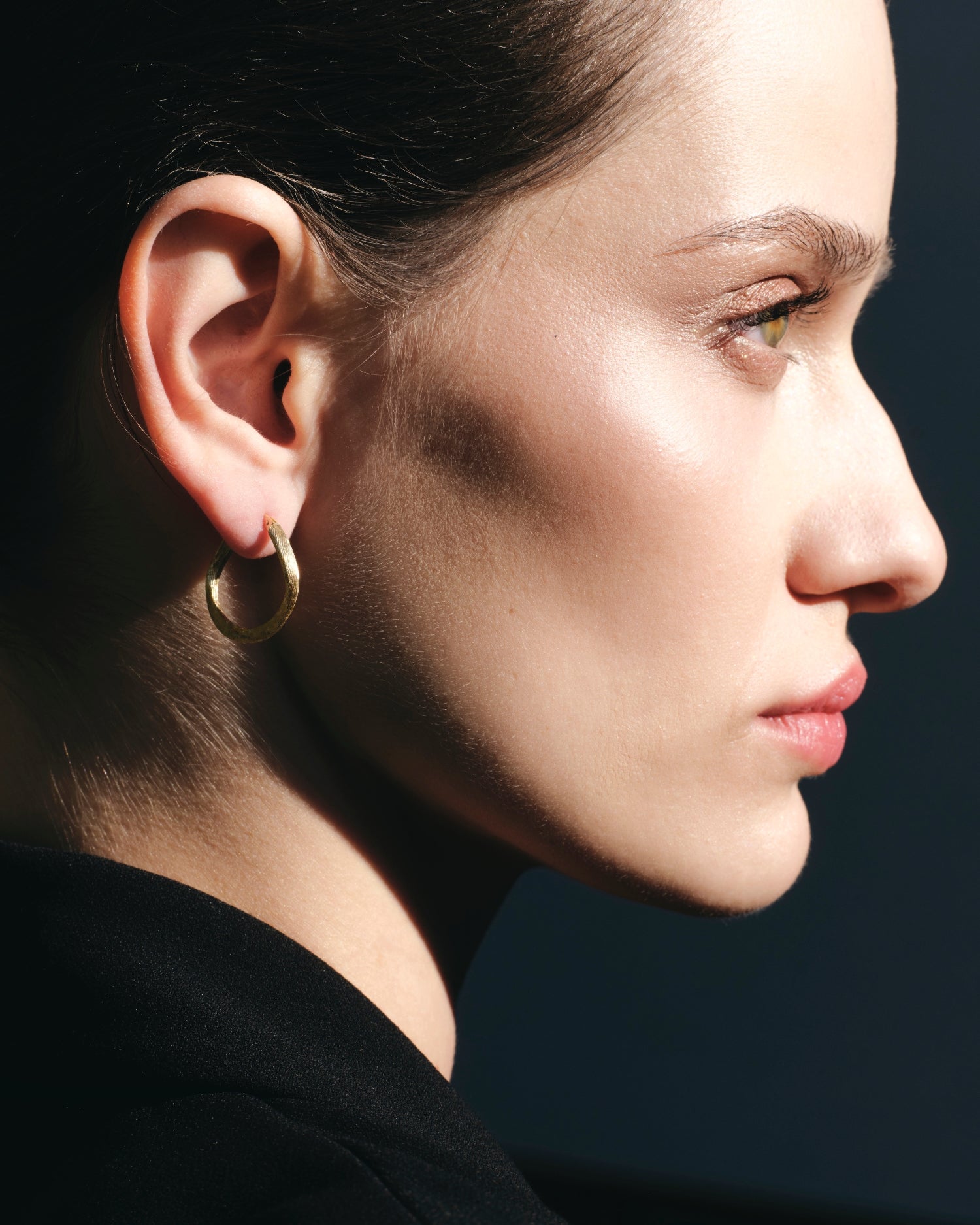 Cercei brushed mini din aur galben