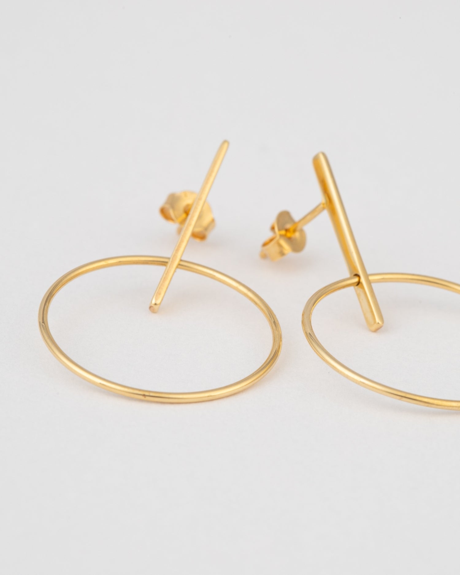 Cercei circle and line xl din aur galben