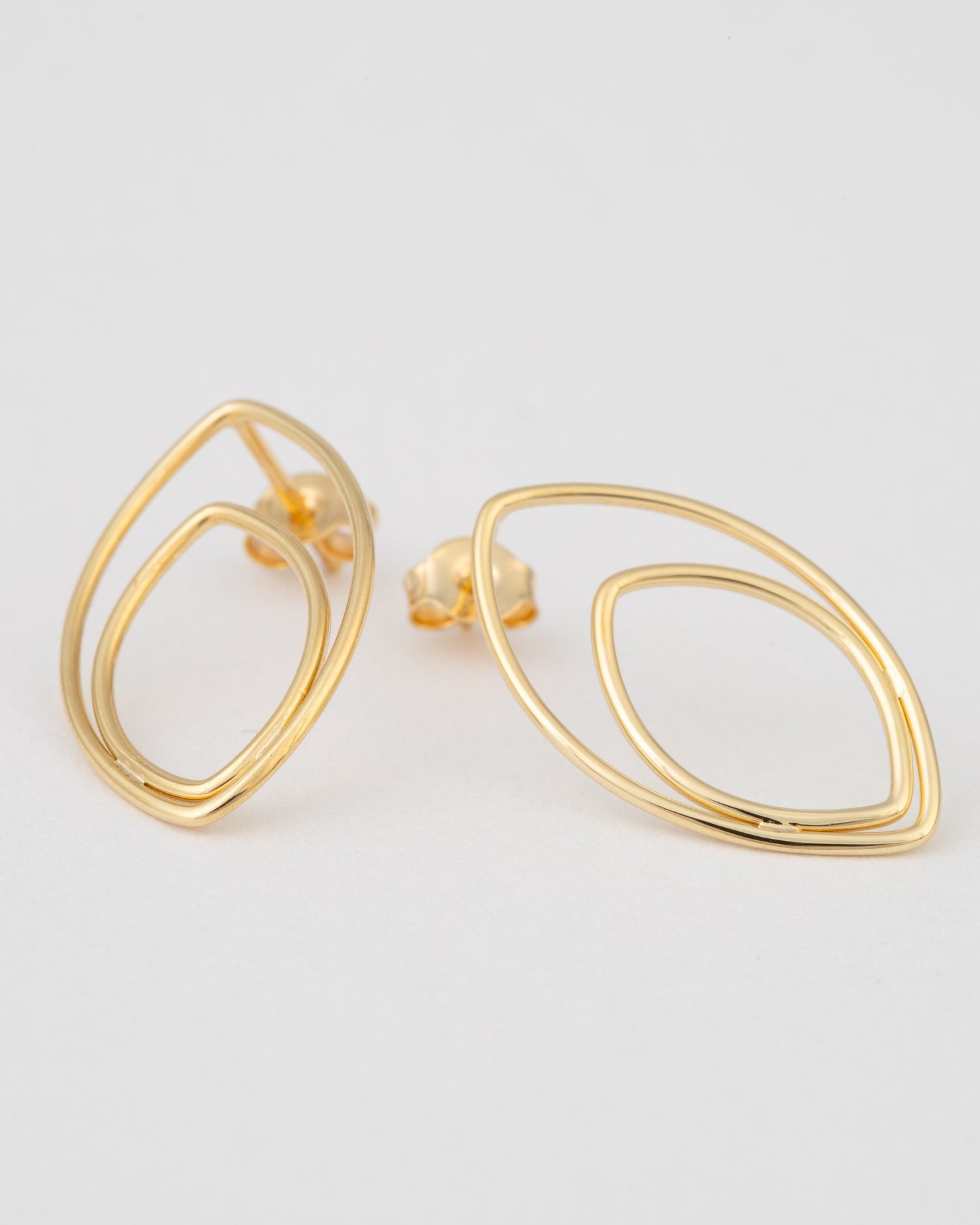 Cercei frunza din aur galben