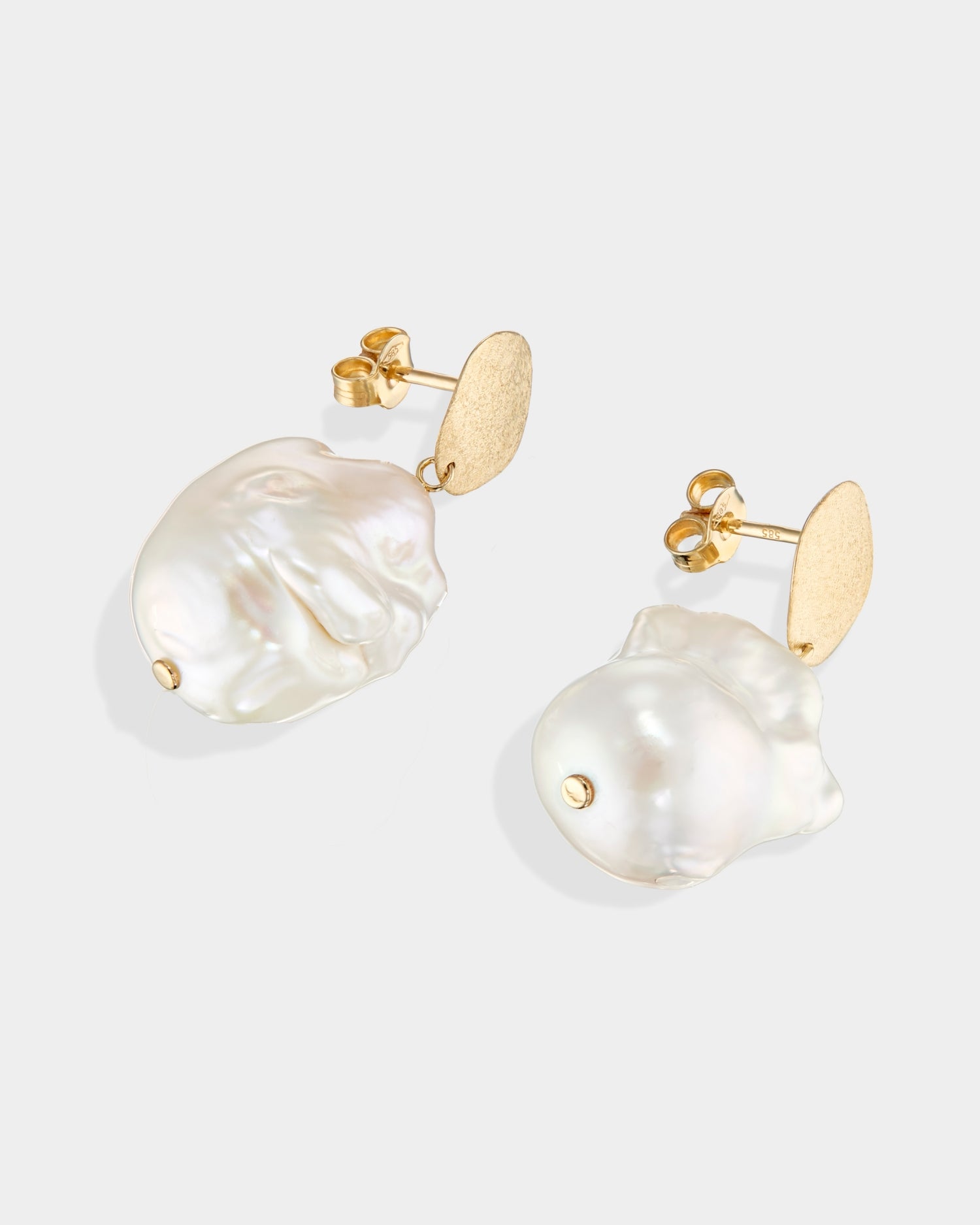 Cercei waterdrop din aur galben cu perlă barocă naturală