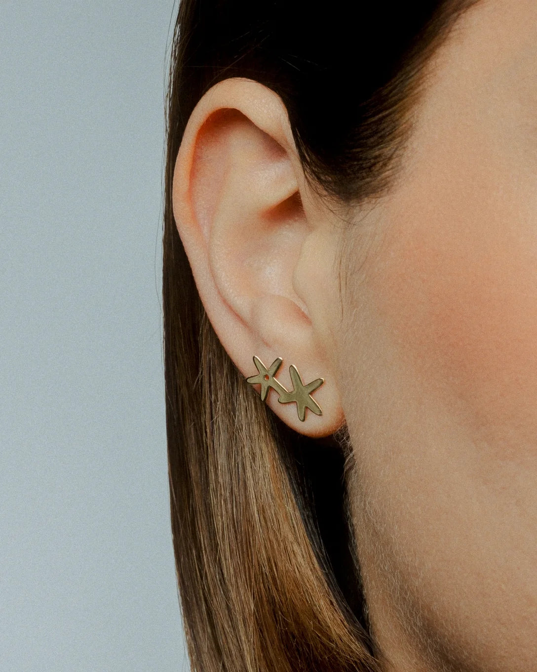 Cercei cu liliac din aur galben