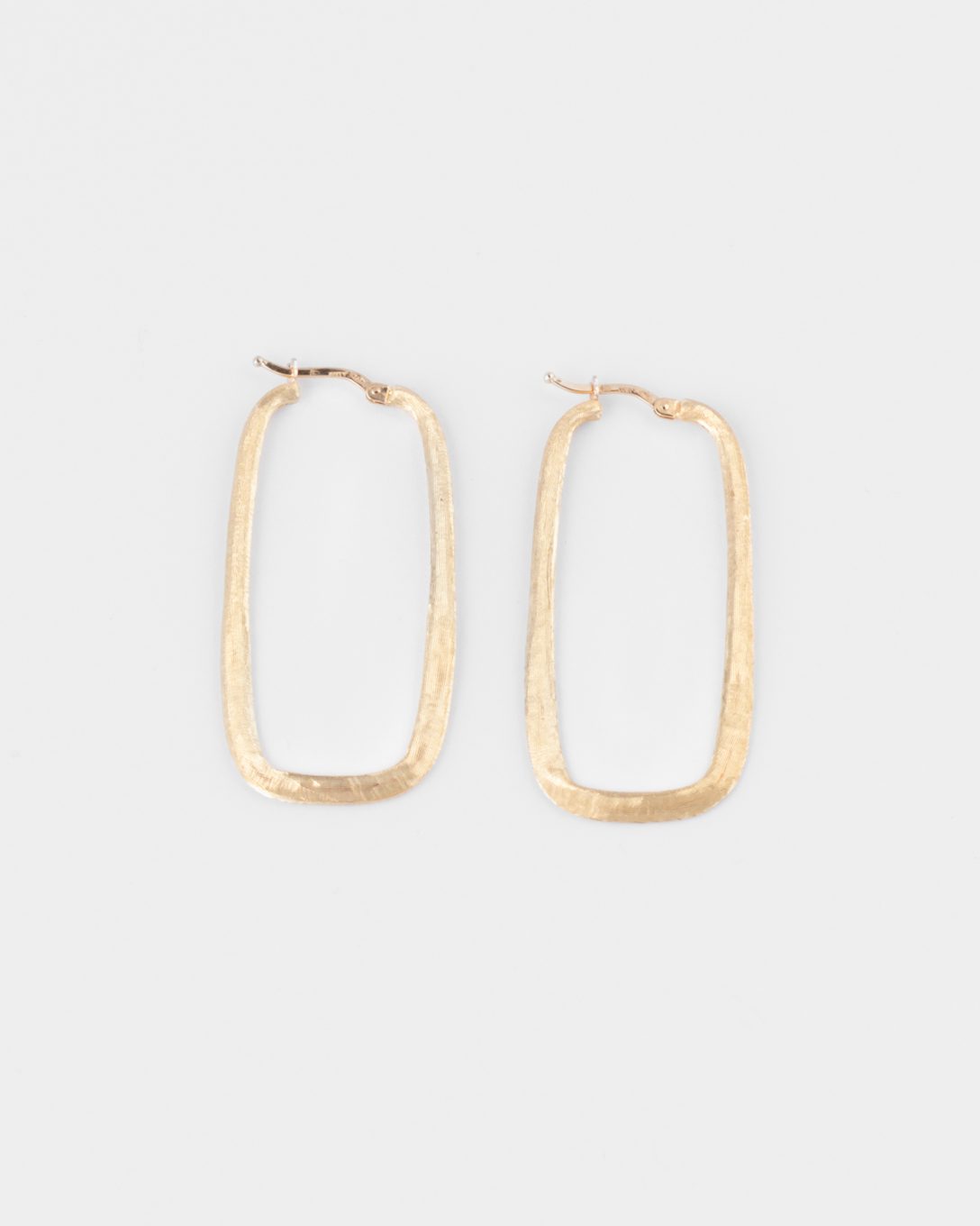 Brushed XL yellow gold earrings