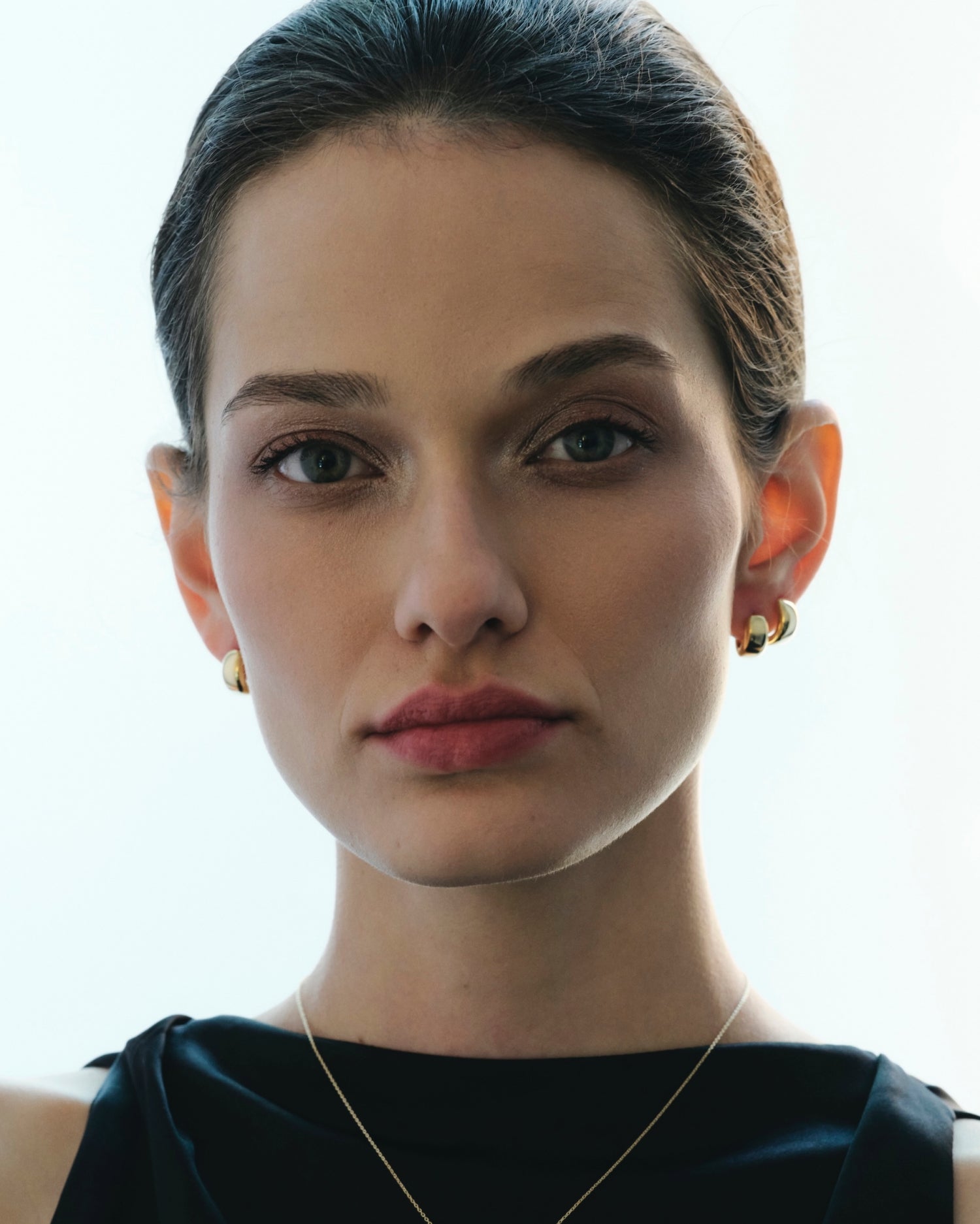 Cercei chunky Huggies din aur galben