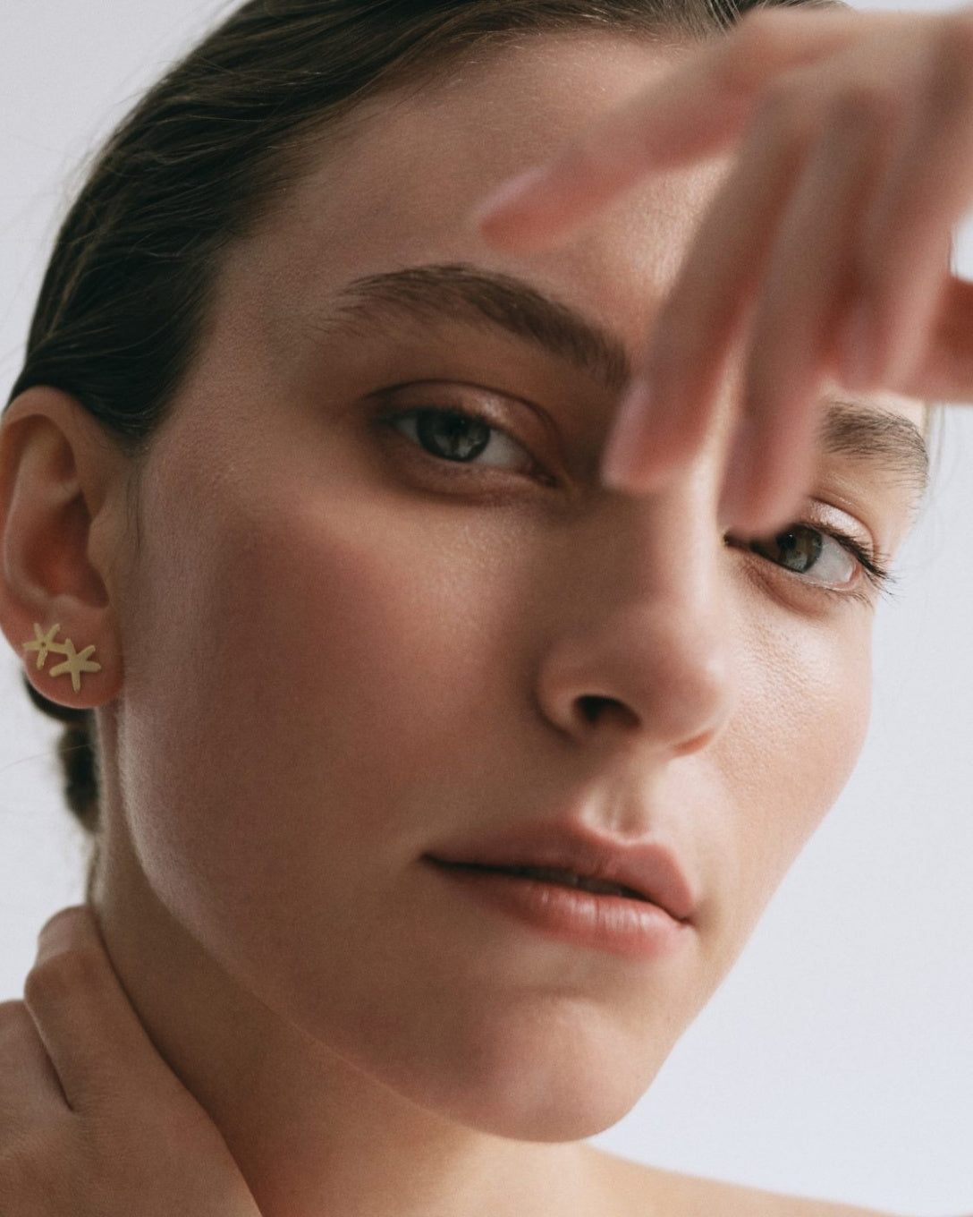 Cercei cu liliac din aur galben