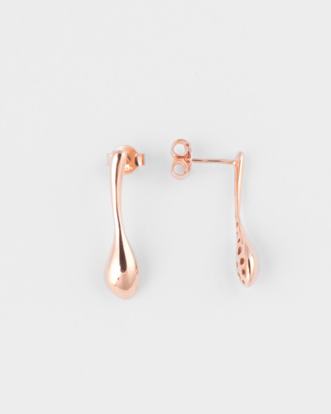 Cercei Melted Drops din aur rose