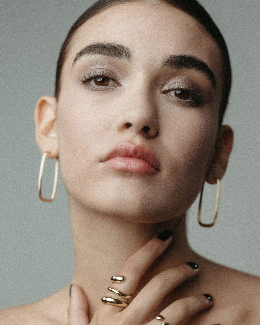 Brushed XL yellow gold earrings