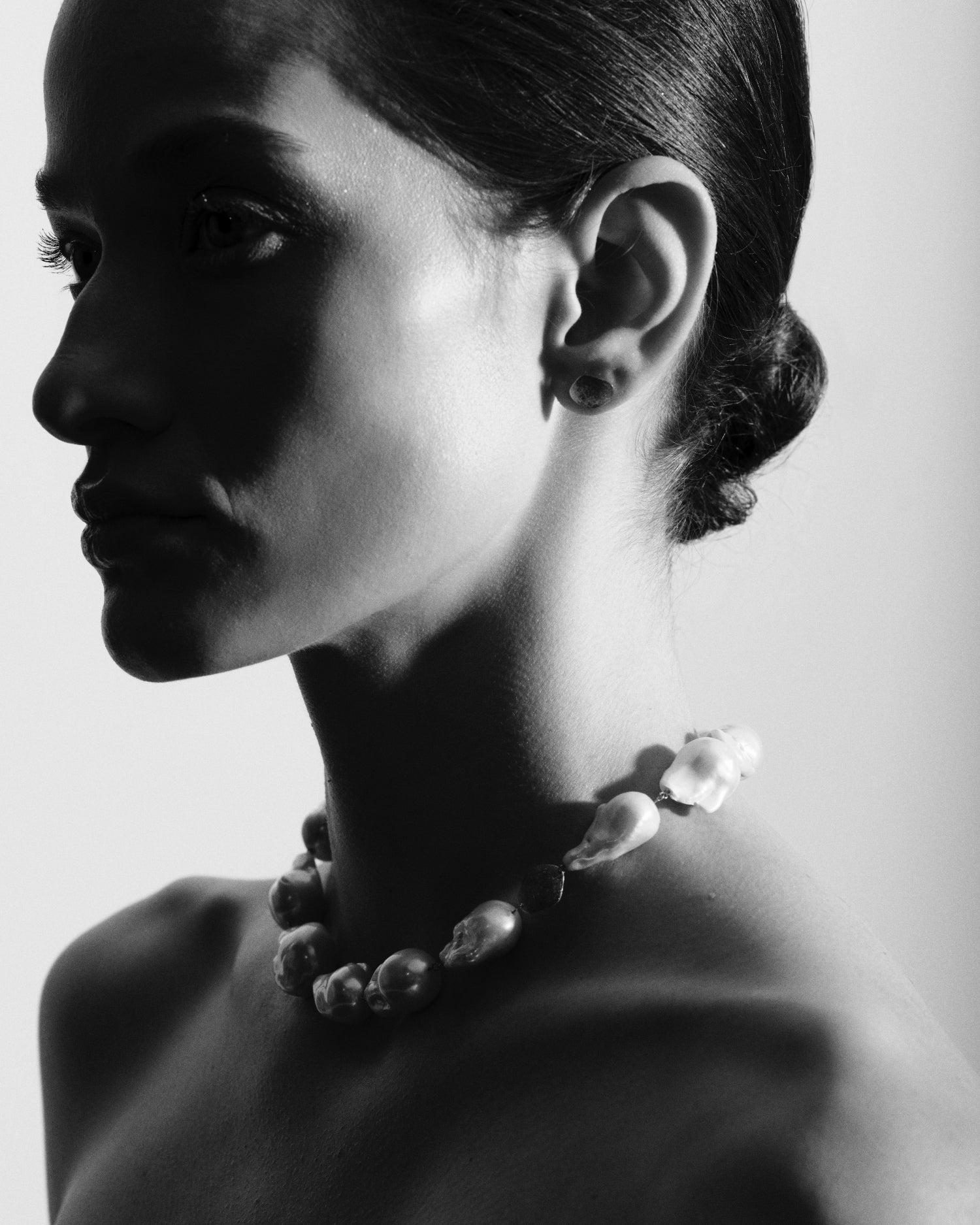 Colier din aur galben cu perle baroce naturale