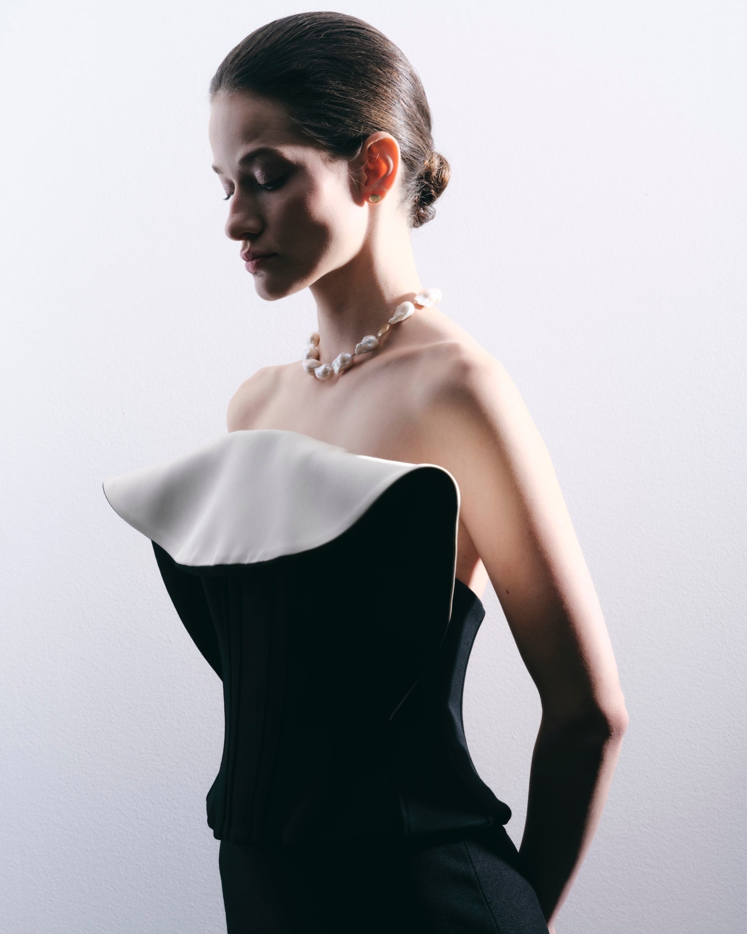 Colier din aur galben cu perle baroce naturale