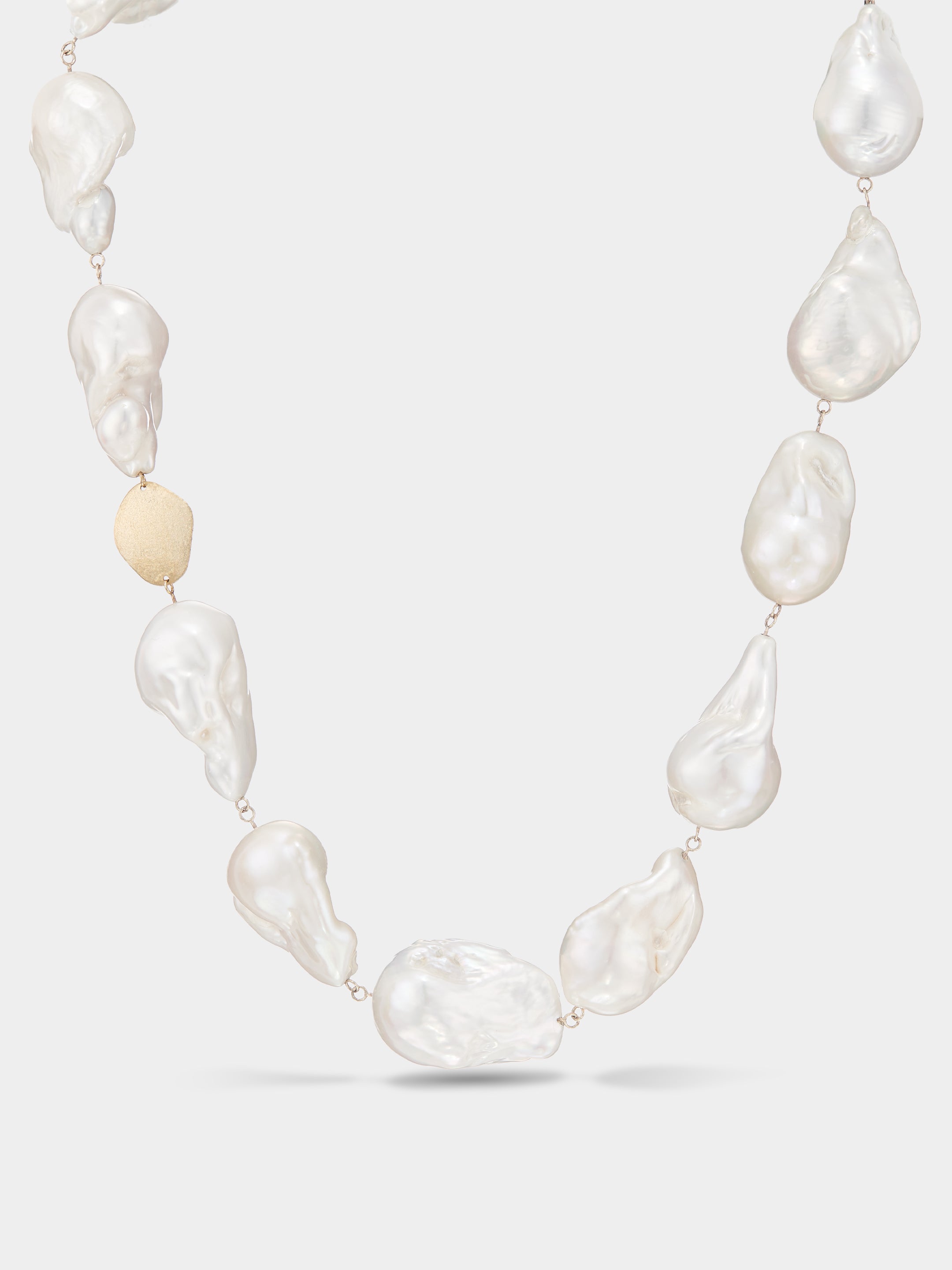 Colier din aur galben cu perle baroce naturale