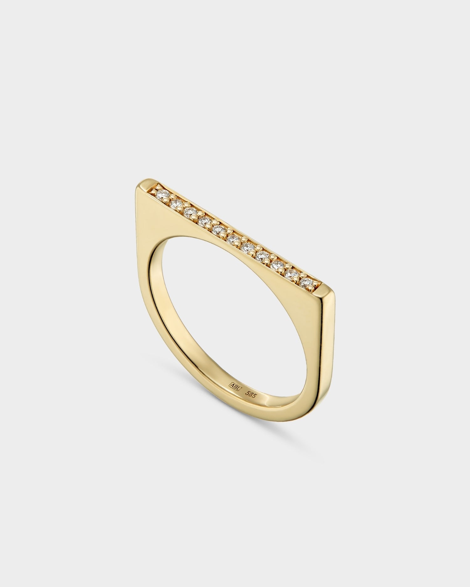 Yellow gold diamond Time Structural ring