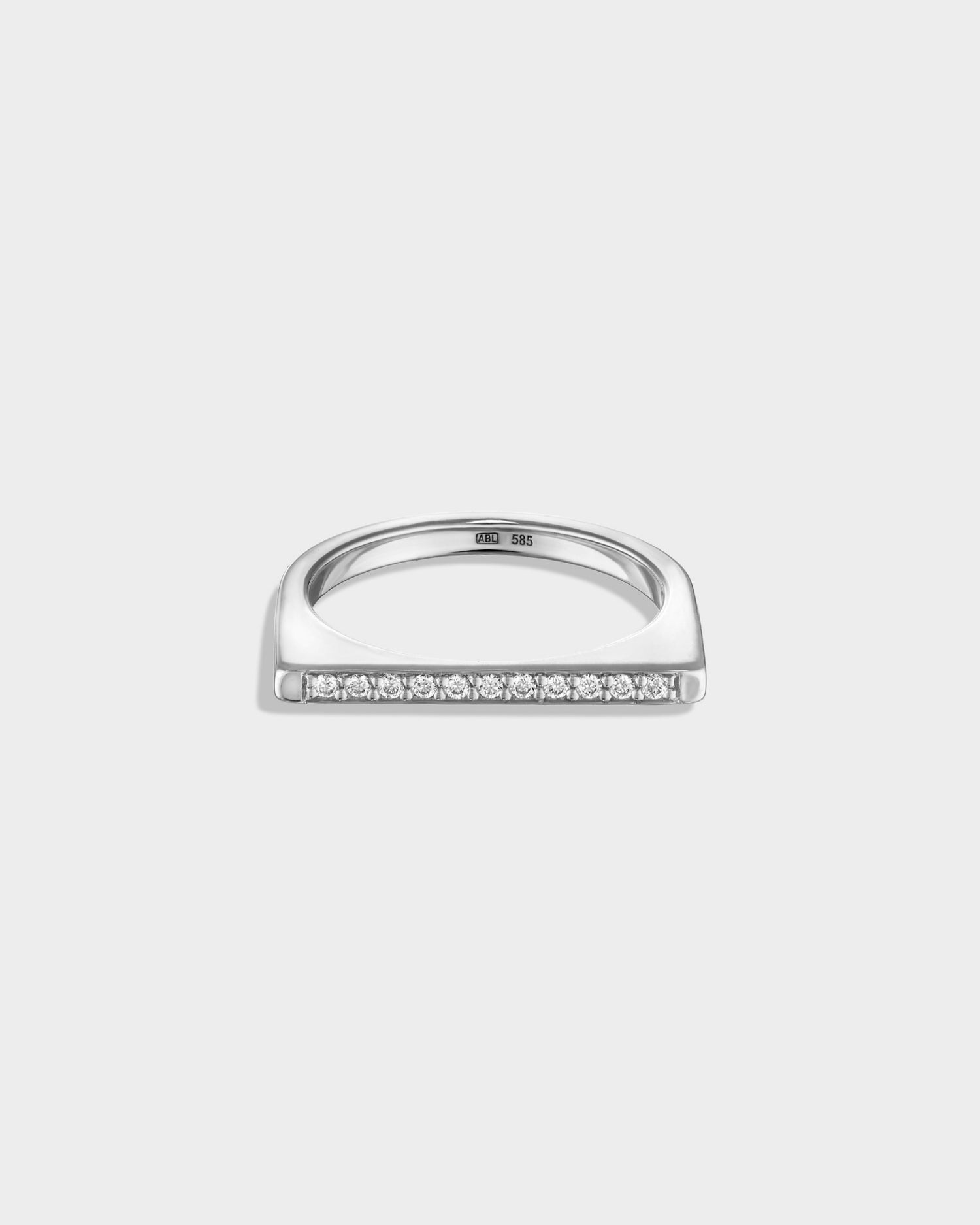 White gold structural Time ring with diamonds