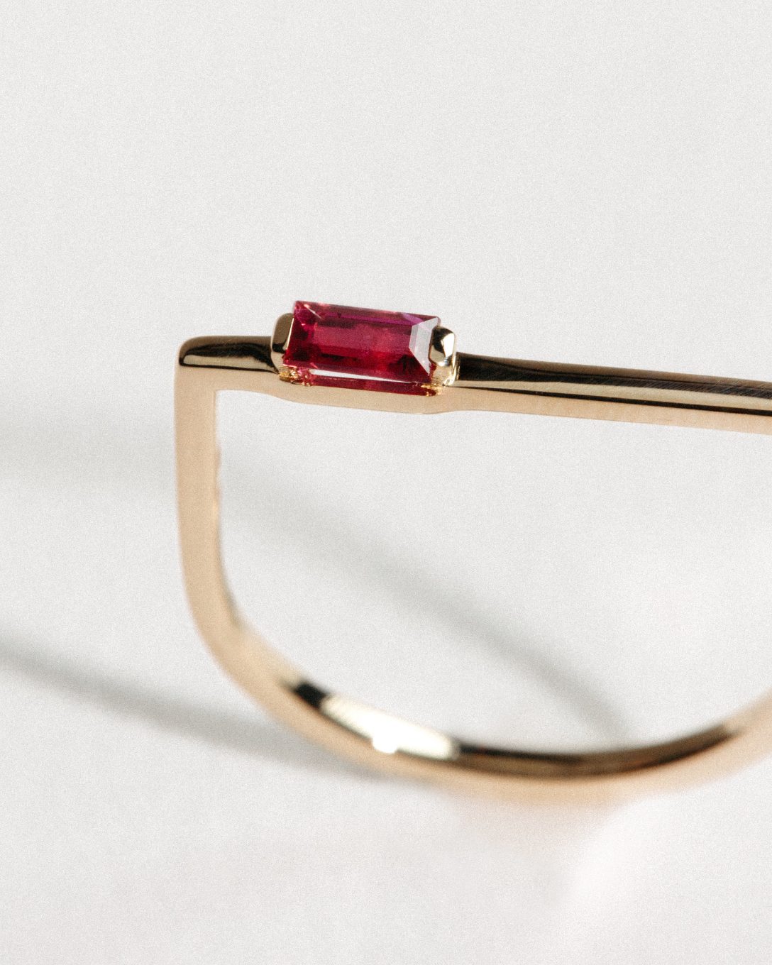 Ruby yellow gold Baguette ring