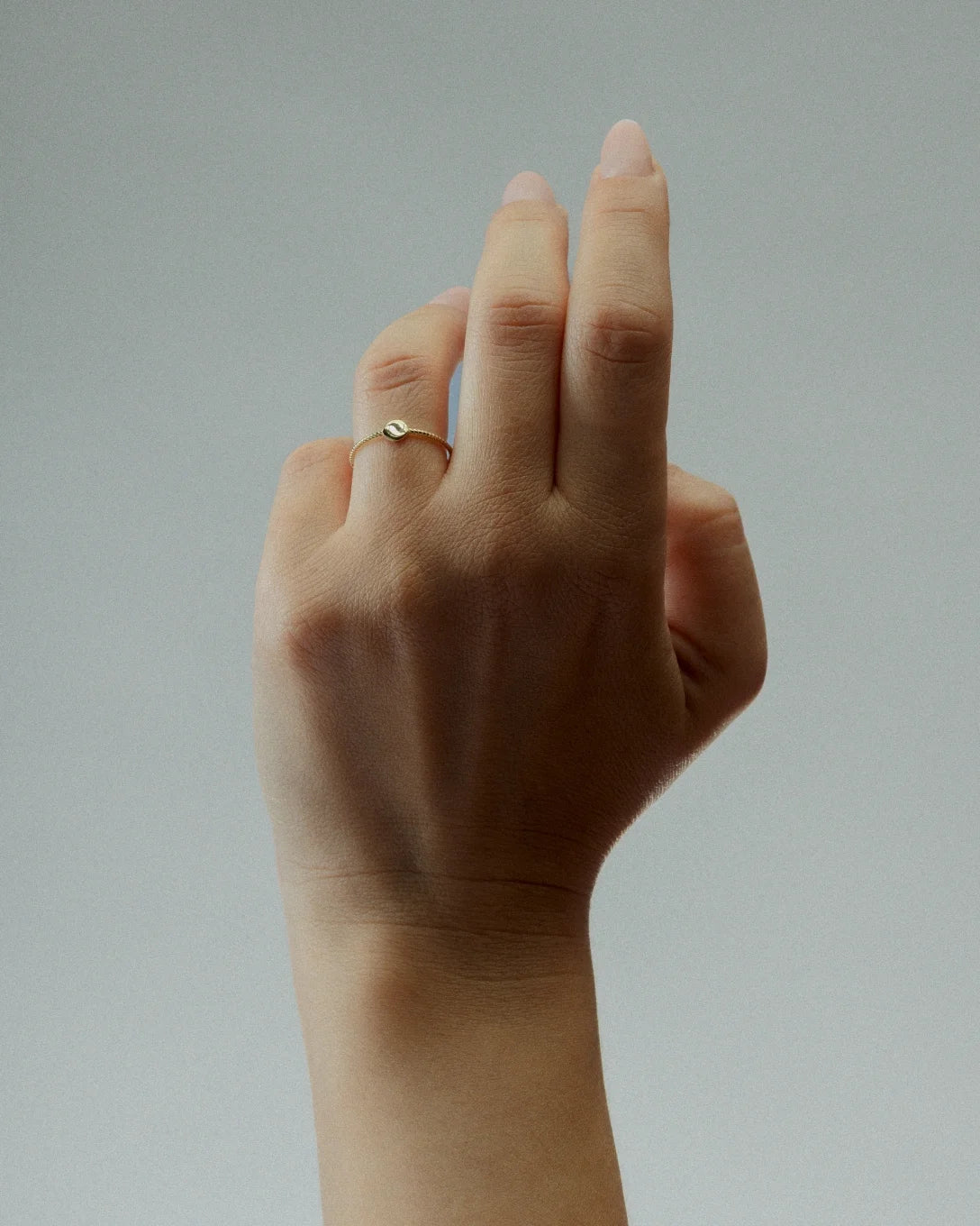 Small yellow gold circle ring