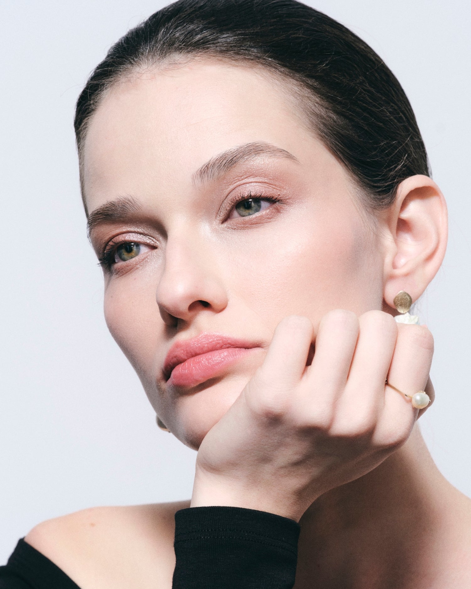 Inel din aur galben Timpul cu perlă barocă naturală