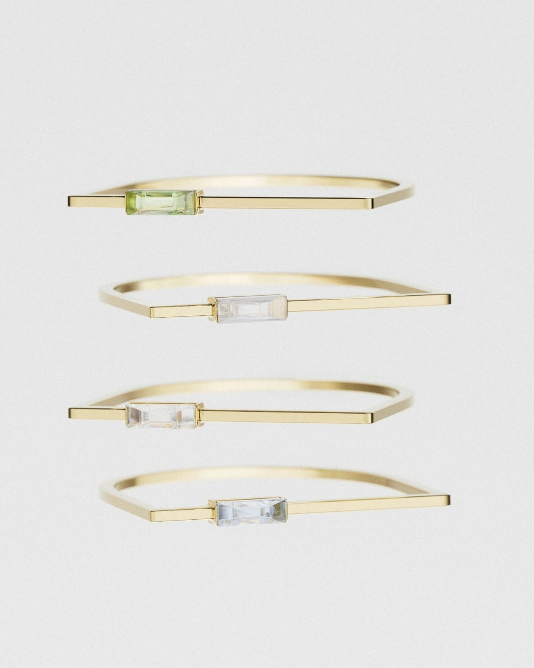 Inel Baguette din aur galben cu diamant natural