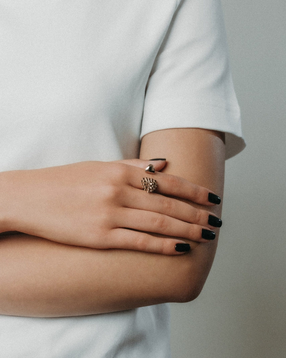 Yellow and rose gold flower ring