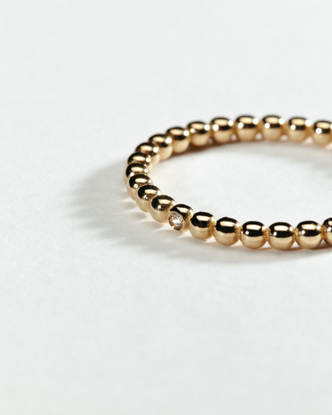 Yellow gold diamond Infinity ring