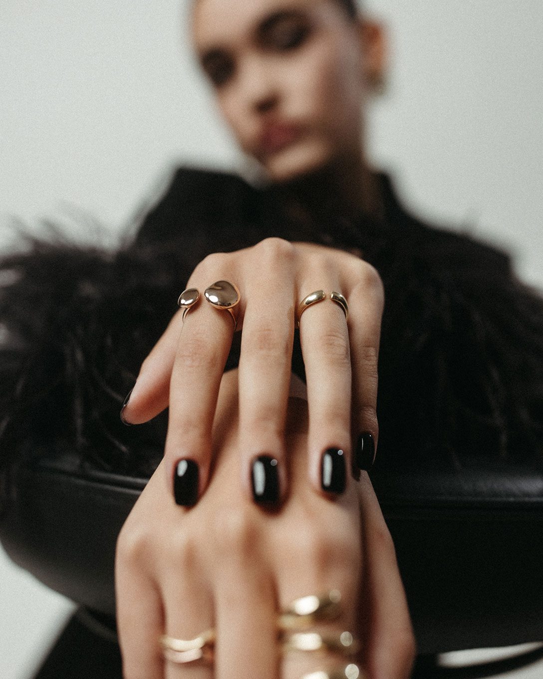 Yellow gold Melted drop ring