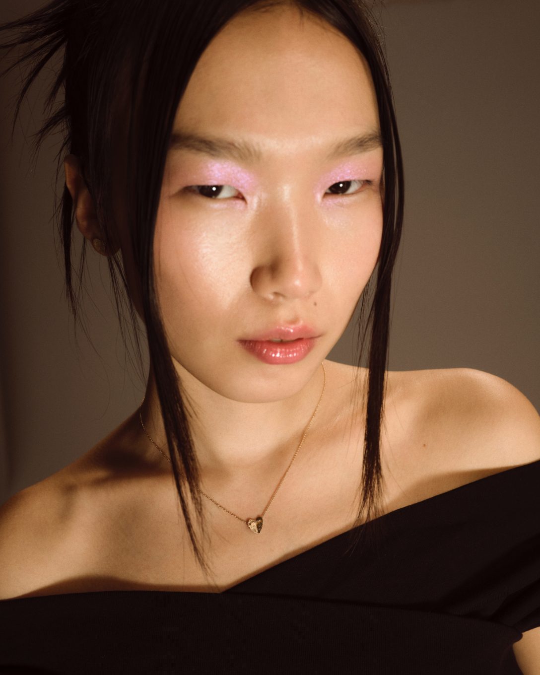 Lanț inimă mică plină din aur galben