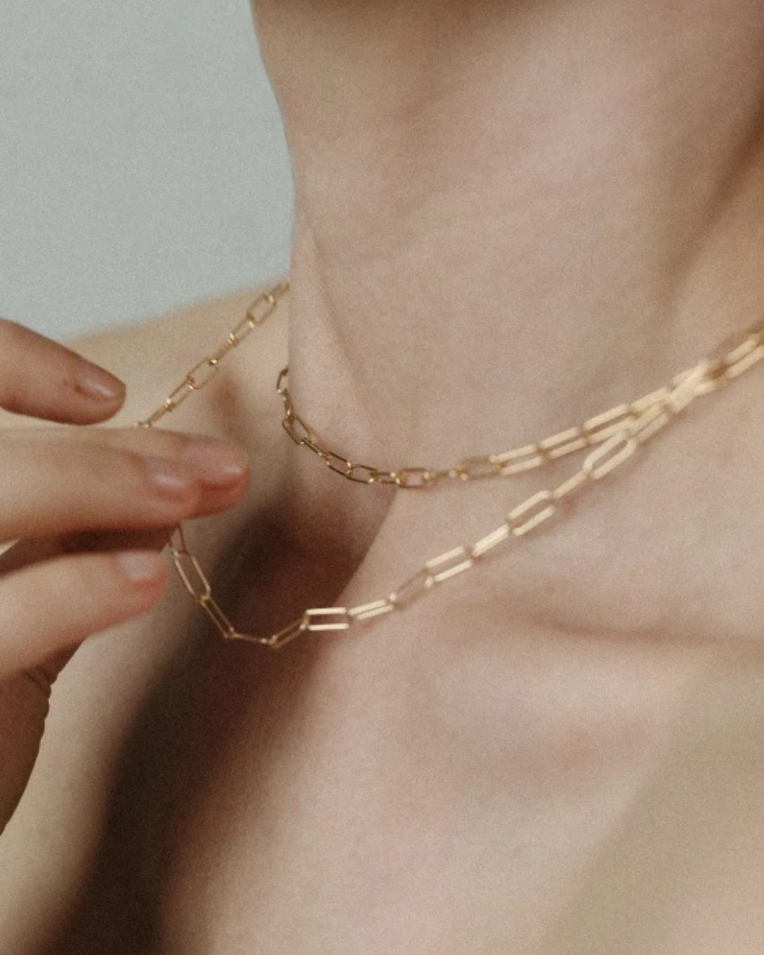 Lanț paperclip din aur galben