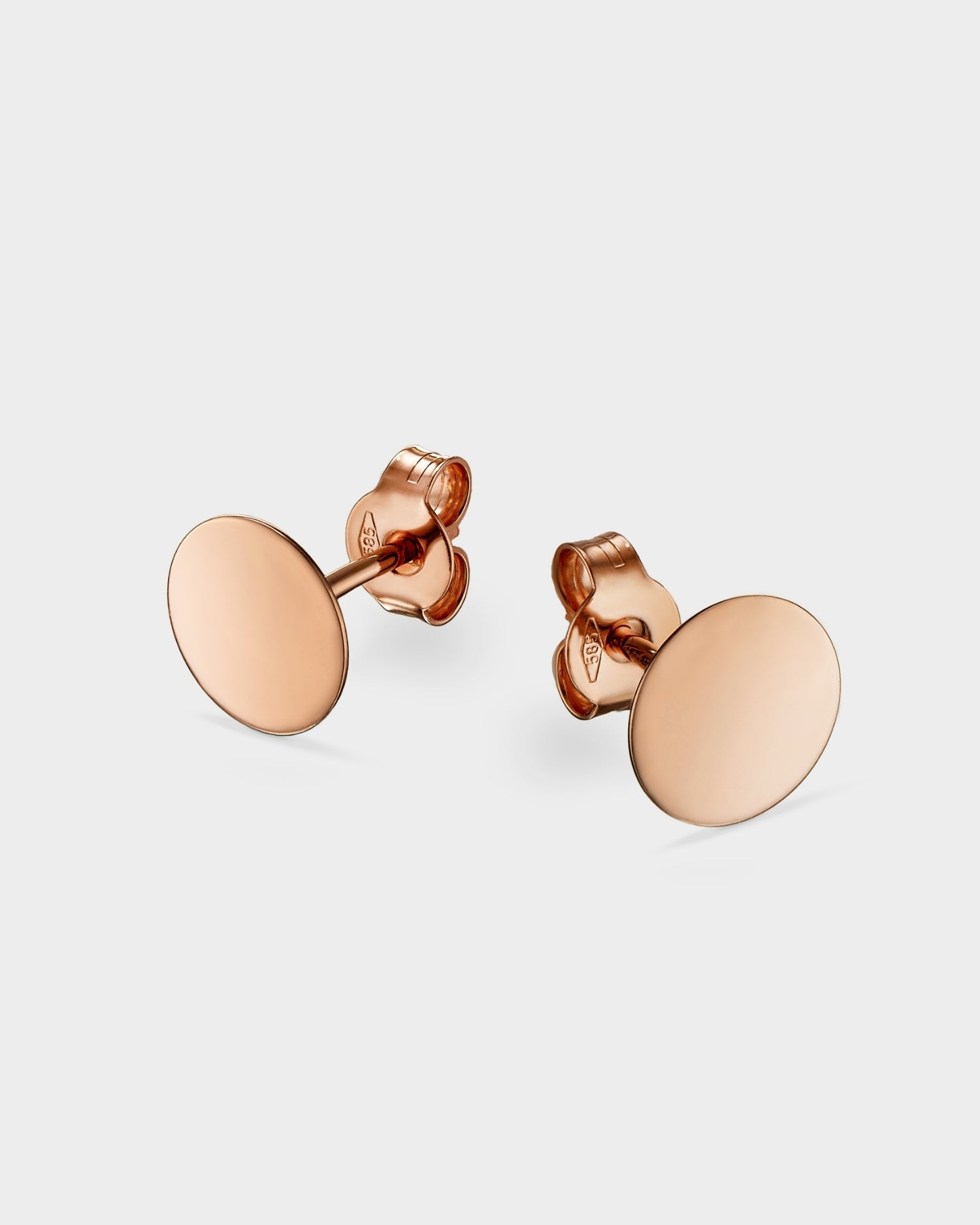 Rose gold mini circle stud earrings