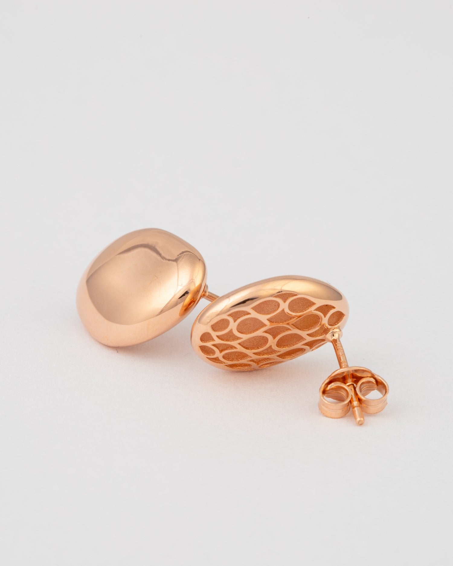 Rose gold Melted drop small earrings